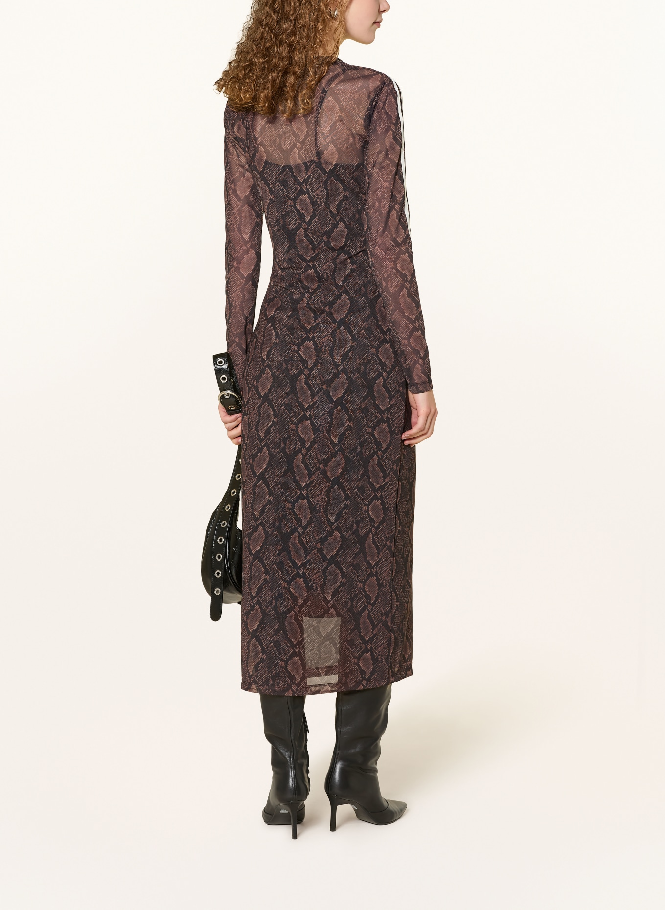 adidas Originals Mesh-Kleid SNAKE PRINT: DUNKELBRAUN / SCHWARZ
