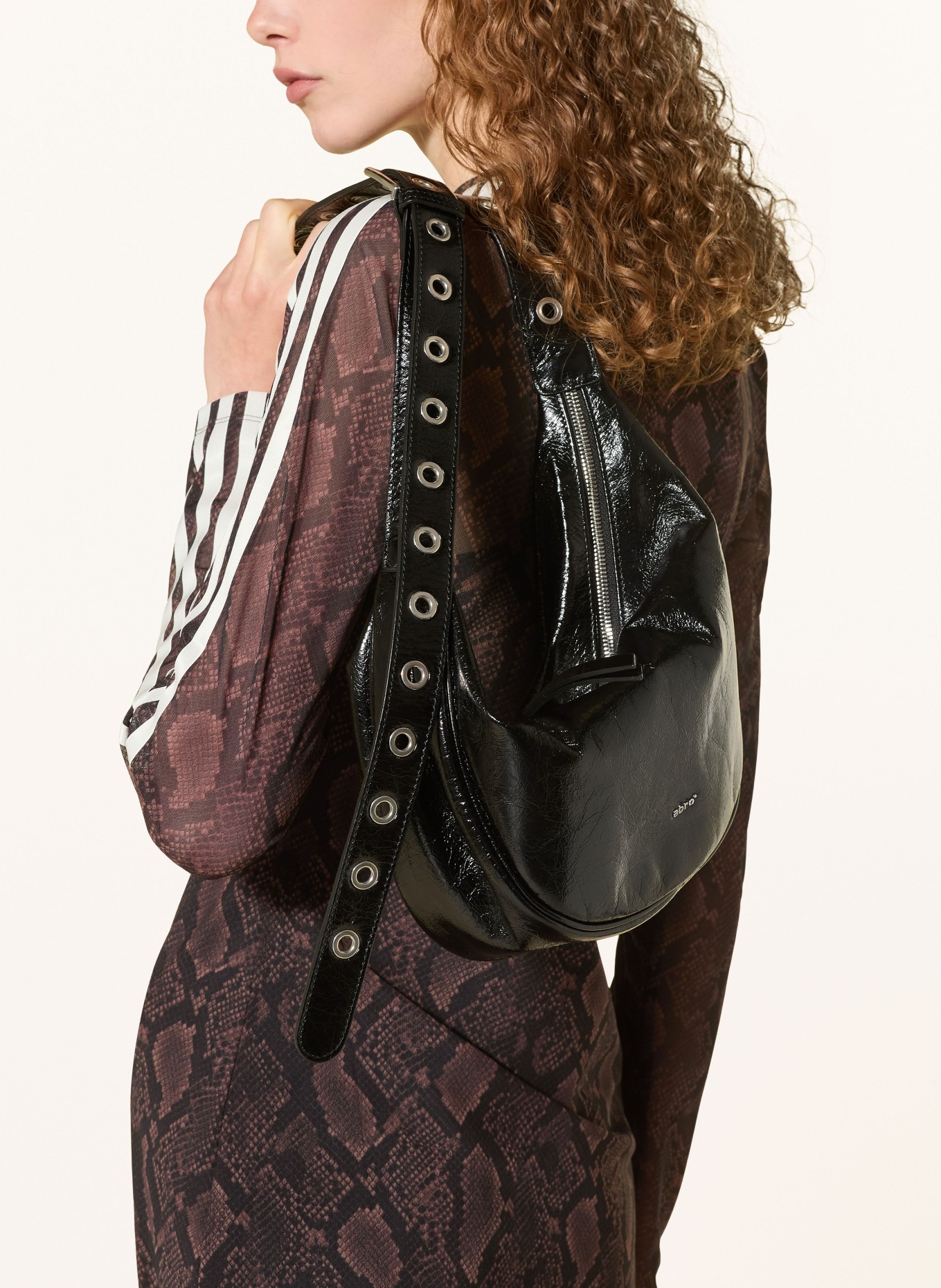 adidas Originals Mesh-Kleid SNAKE PRINT: DUNKELBRAUN / SCHWARZ