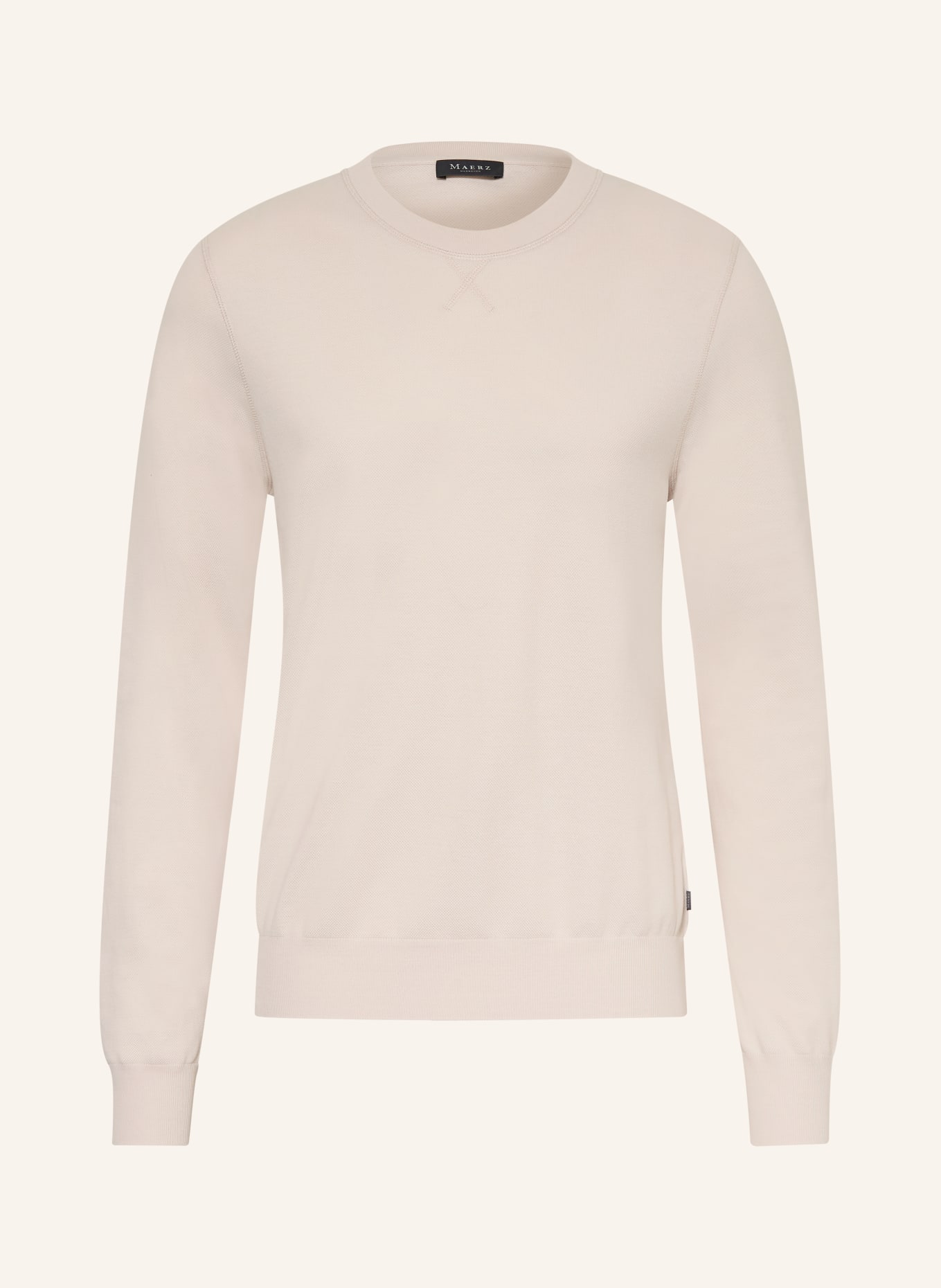 MAERZ MUENCHEN Piqué Long-sleeve shirt: CREAM