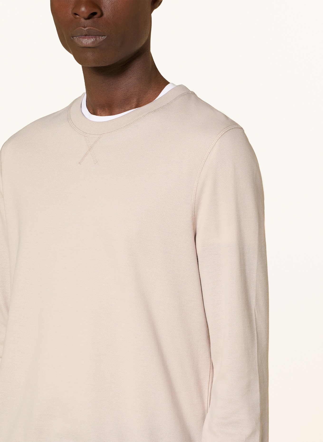 MAERZ MUENCHEN Piqué Long-sleeve shirt: CREAM