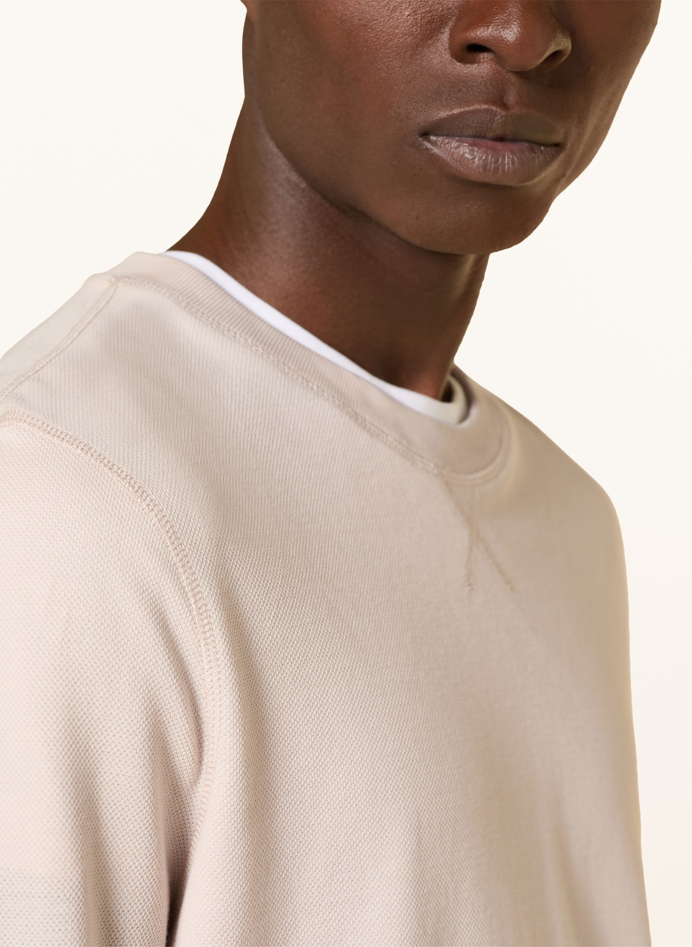 MAERZ MUENCHEN Piqué Long-sleeve shirt: CREAM
