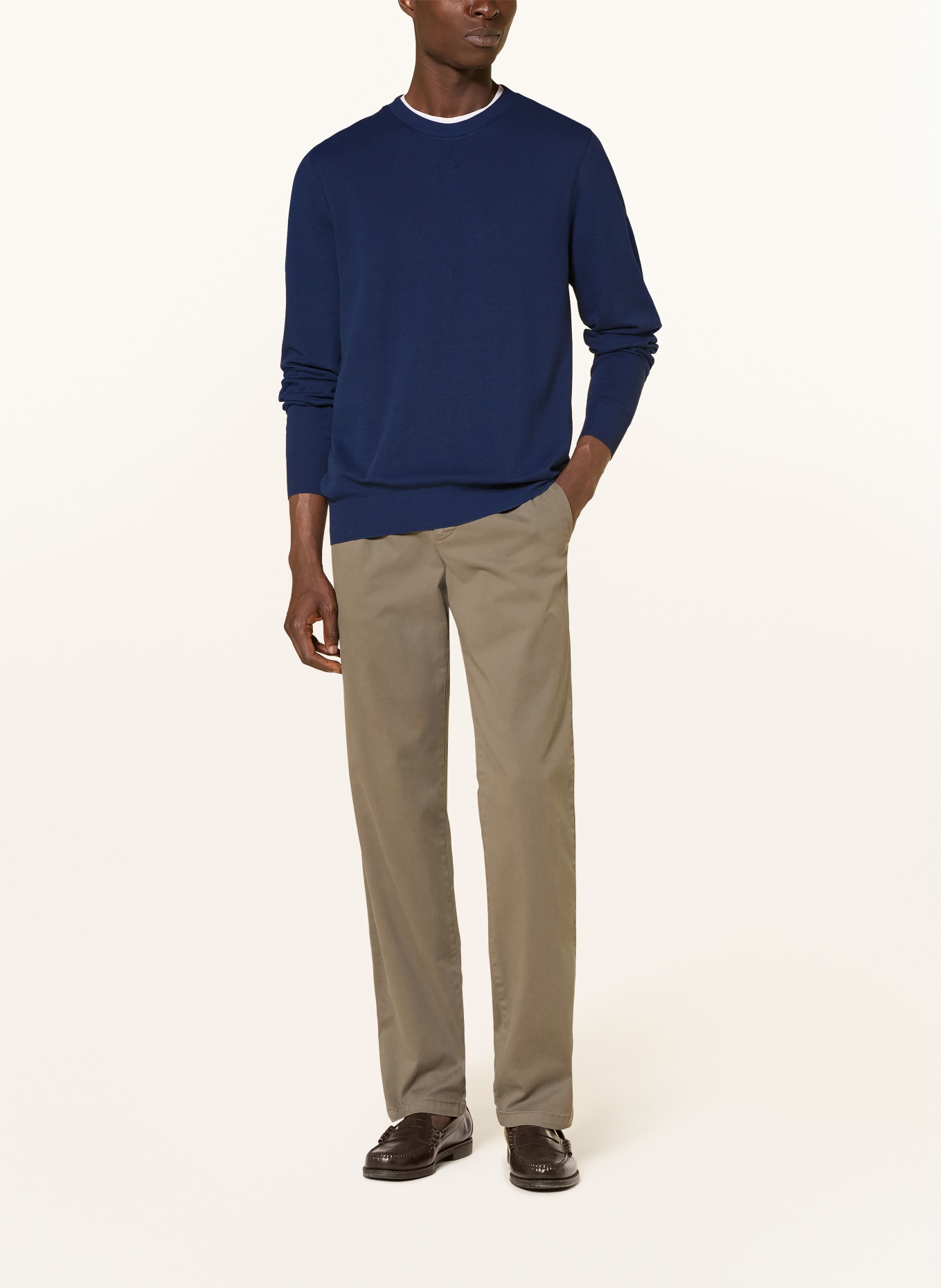 MAERZ MUENCHEN Piqué Long-sleeve shirt: DARK BLUE