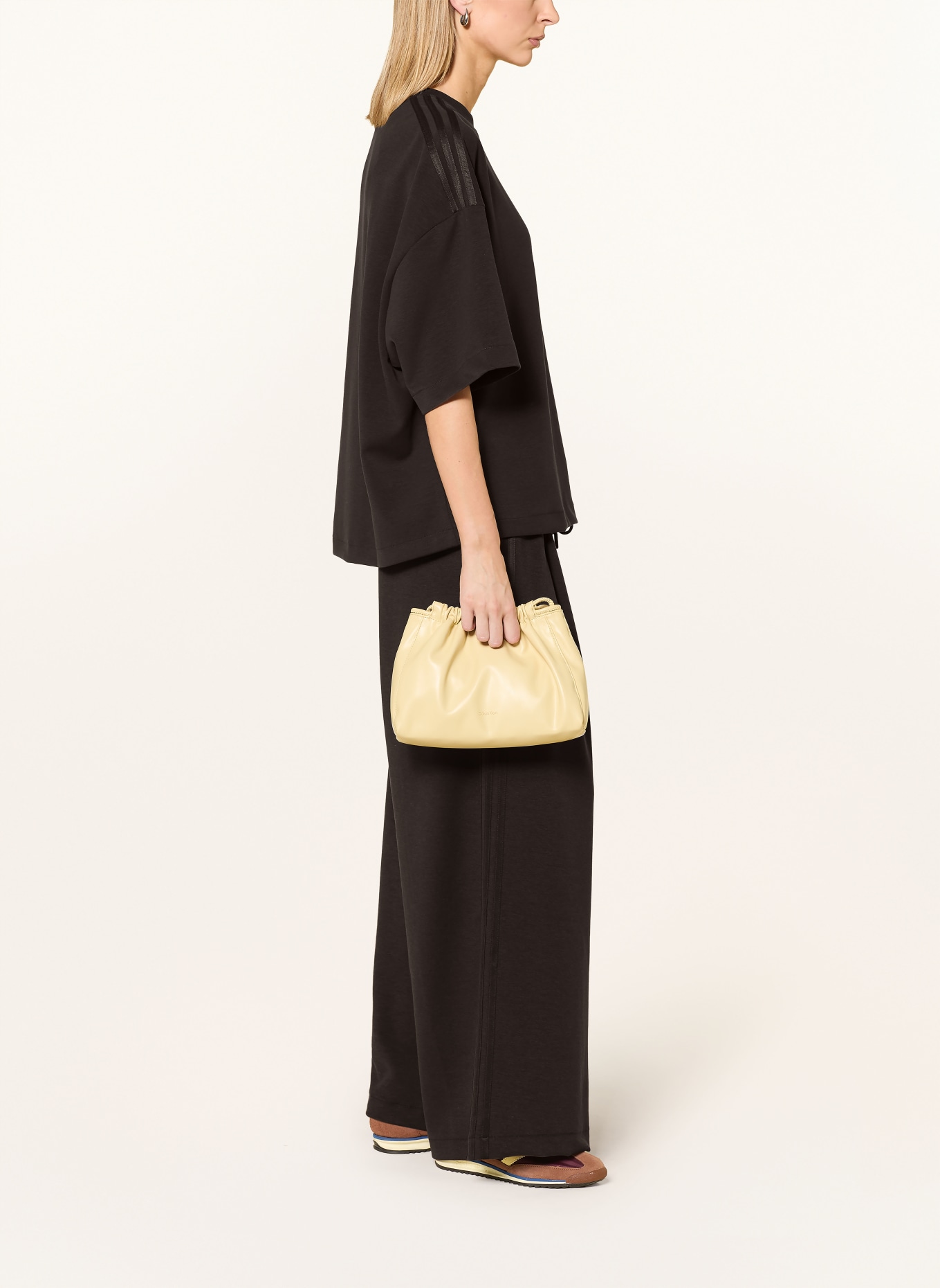adidas Originals Wide-leg sweatpants: DARK BROWN