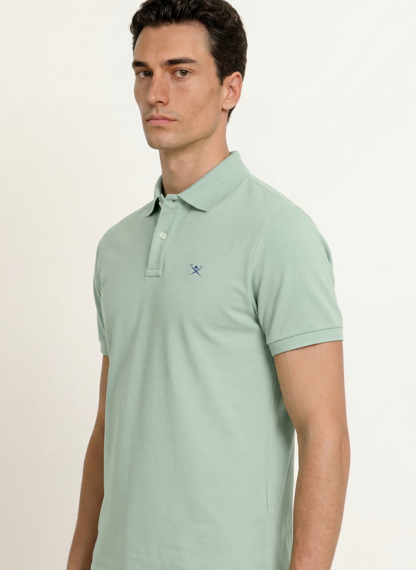 HACKETT LONDON Koszulka polo Piqué, krój slim fit: MIĘTOWY