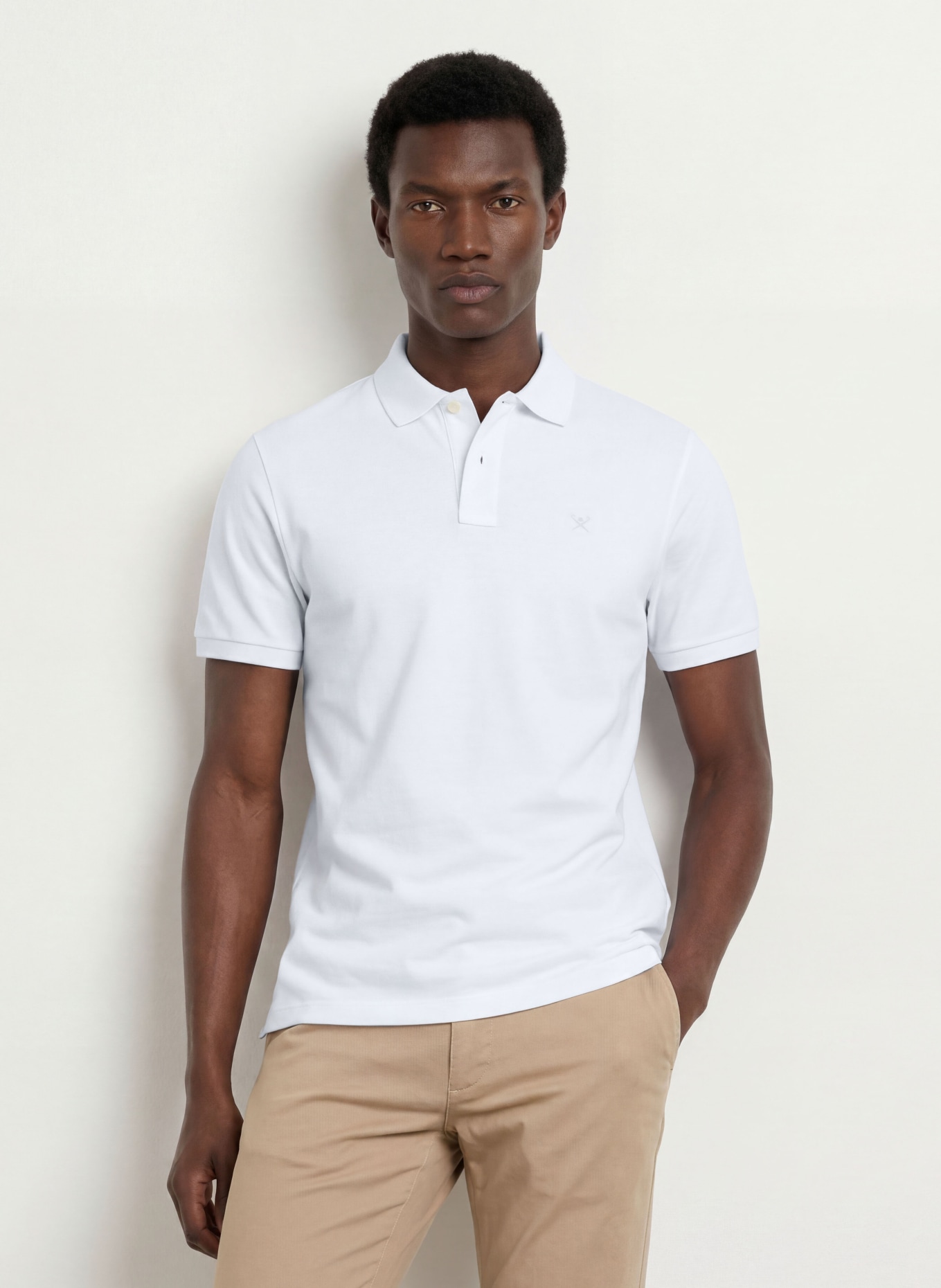 HACKETT LONDON Koszulka polo Piqué, krój slim fit: BIAŁY