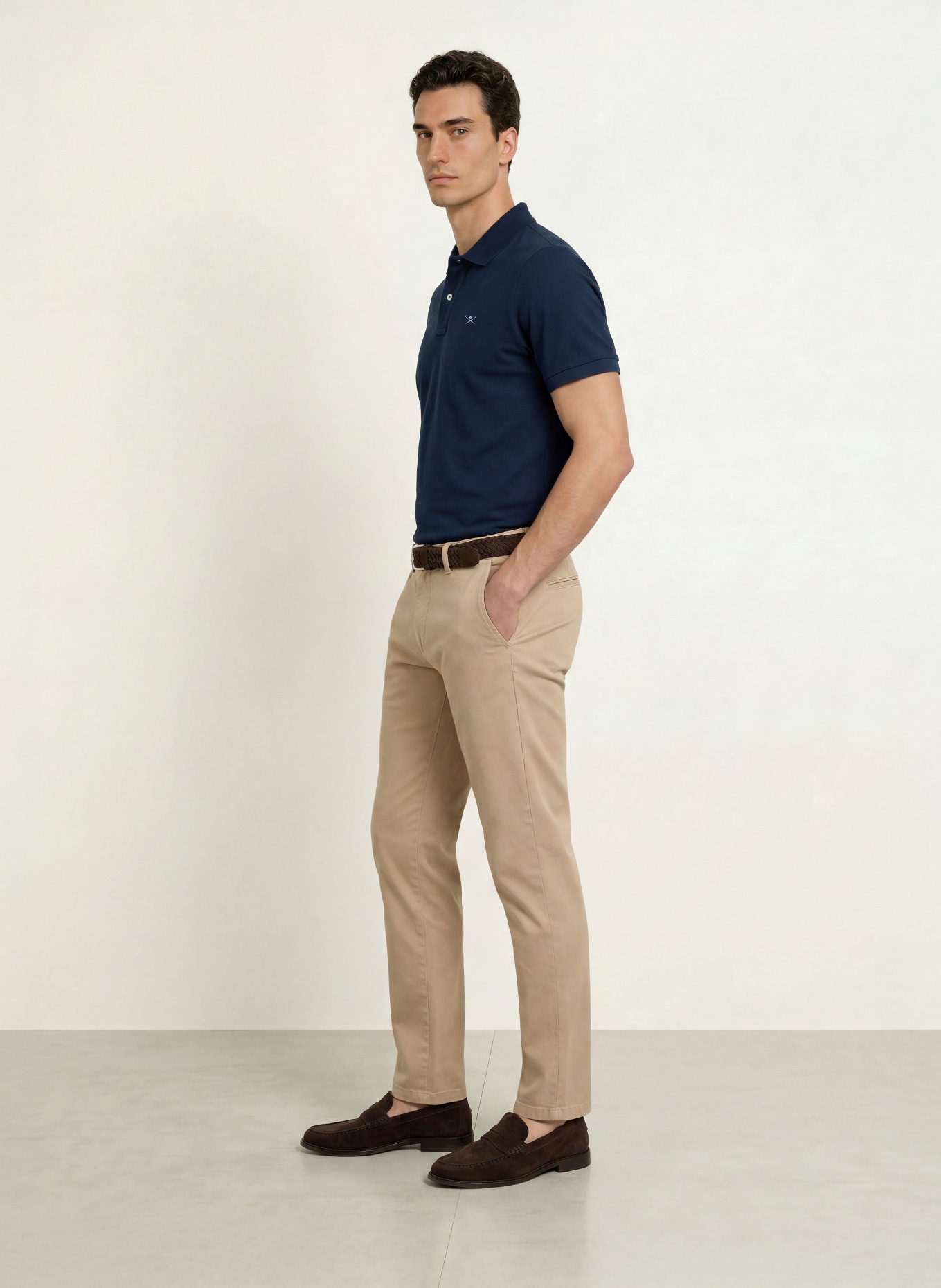 HACKETT LONDON Koszulka polo Piqué, krój slim fit: GRANATOWY