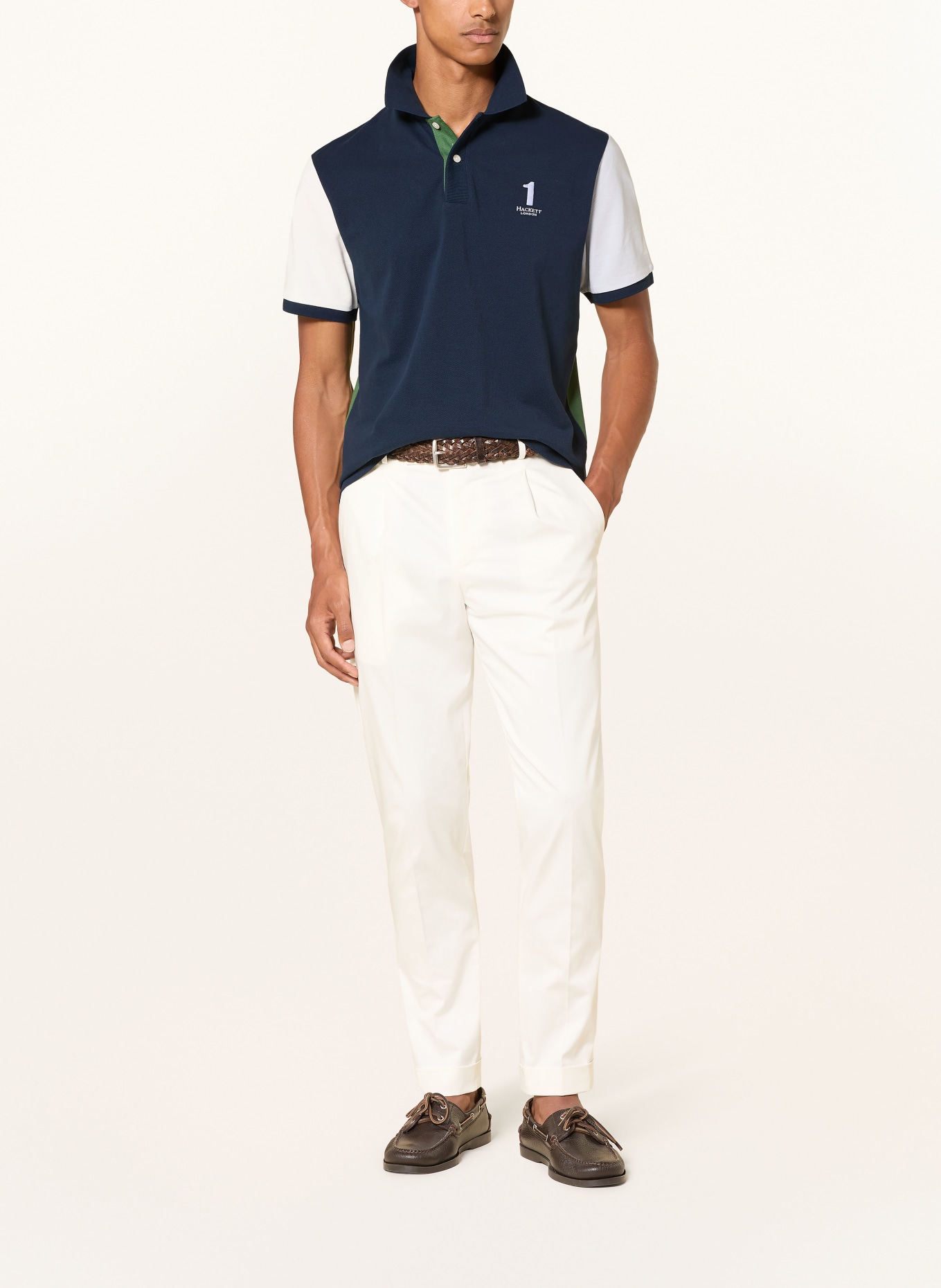 HACKETT LONDON Piqué-poloshirt Classic Fit: DONKERBLAUW / LICHTGRIJS / DONKERGROEN