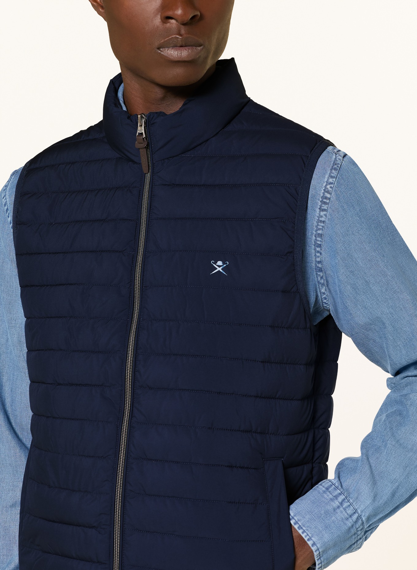 HACKETT LONDON Quilted vest GILET: DARK BLUE