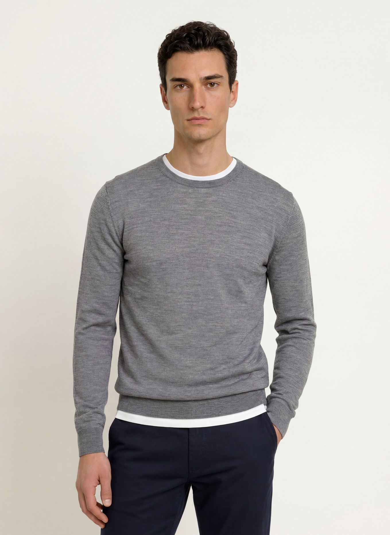 HACKETT LONDON Sweter z wełny merynosowej: SZARY