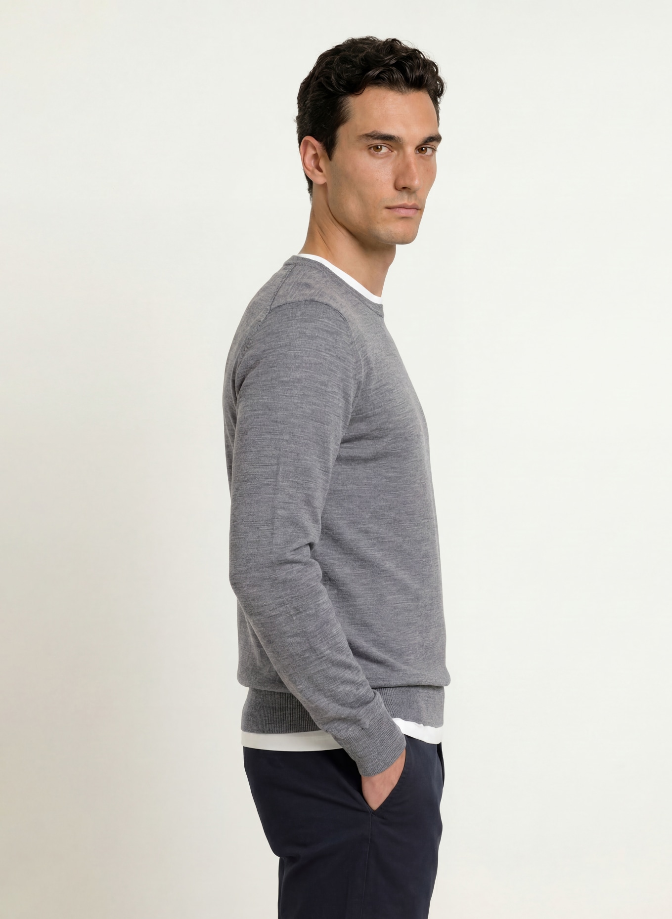 HACKETT LONDON Sweter z wełny merynosowej: SZARY