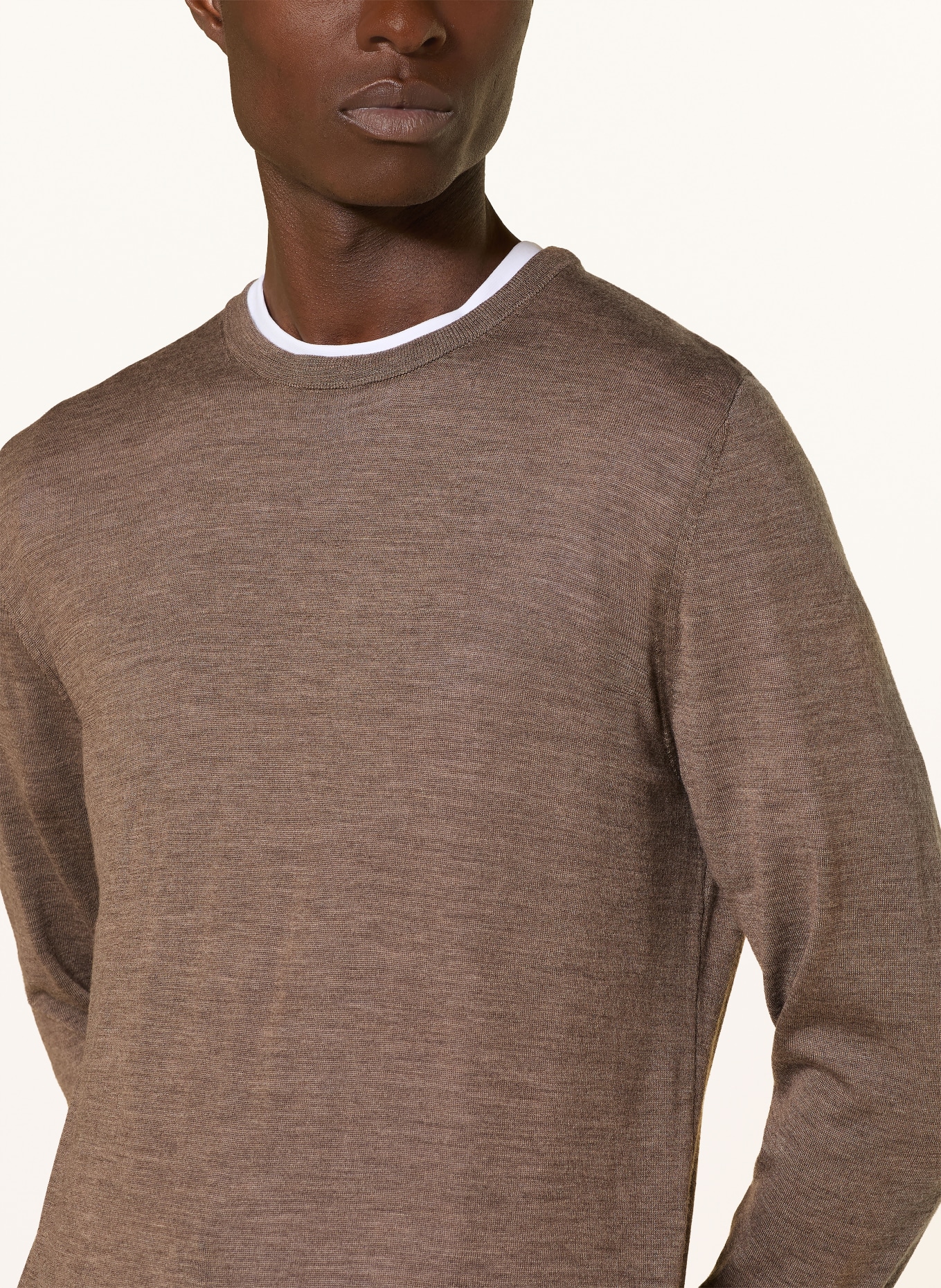 HACKETT LONDON Merino wool sweaters: BROWN