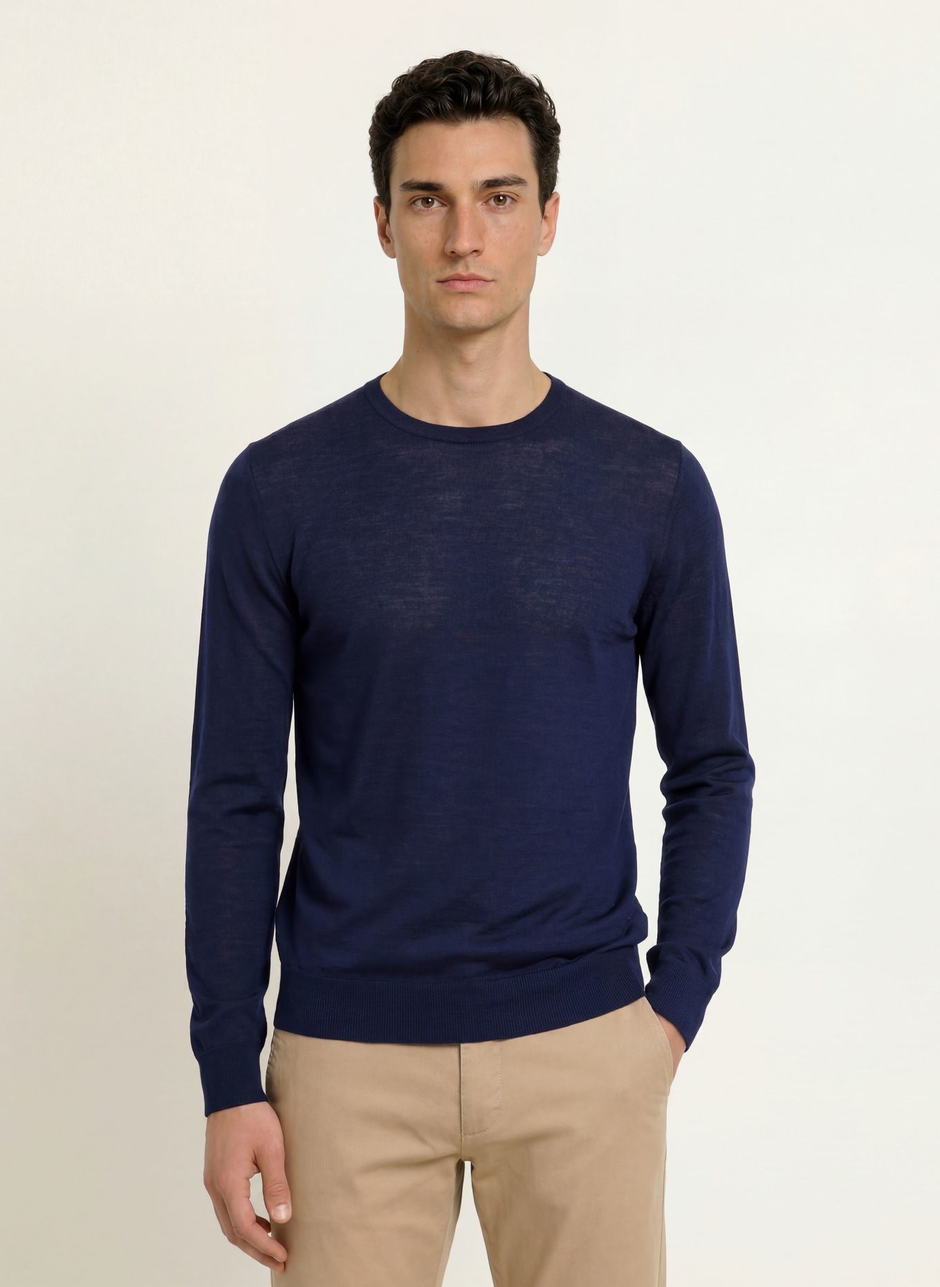 HACKETT LONDON Merino wool sweaters: DARK BLUE
