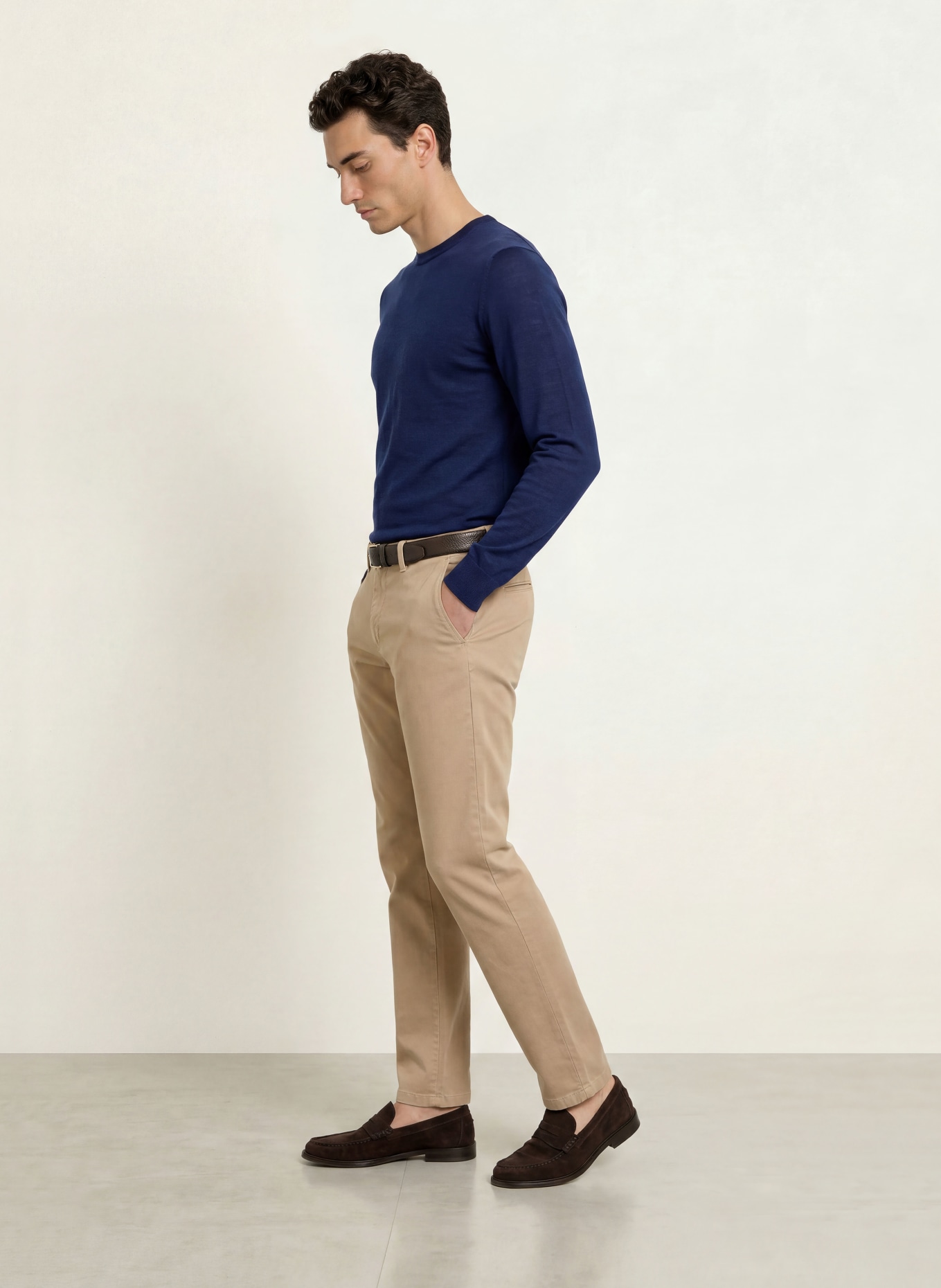 HACKETT LONDON Merino wool sweaters: DARK BLUE