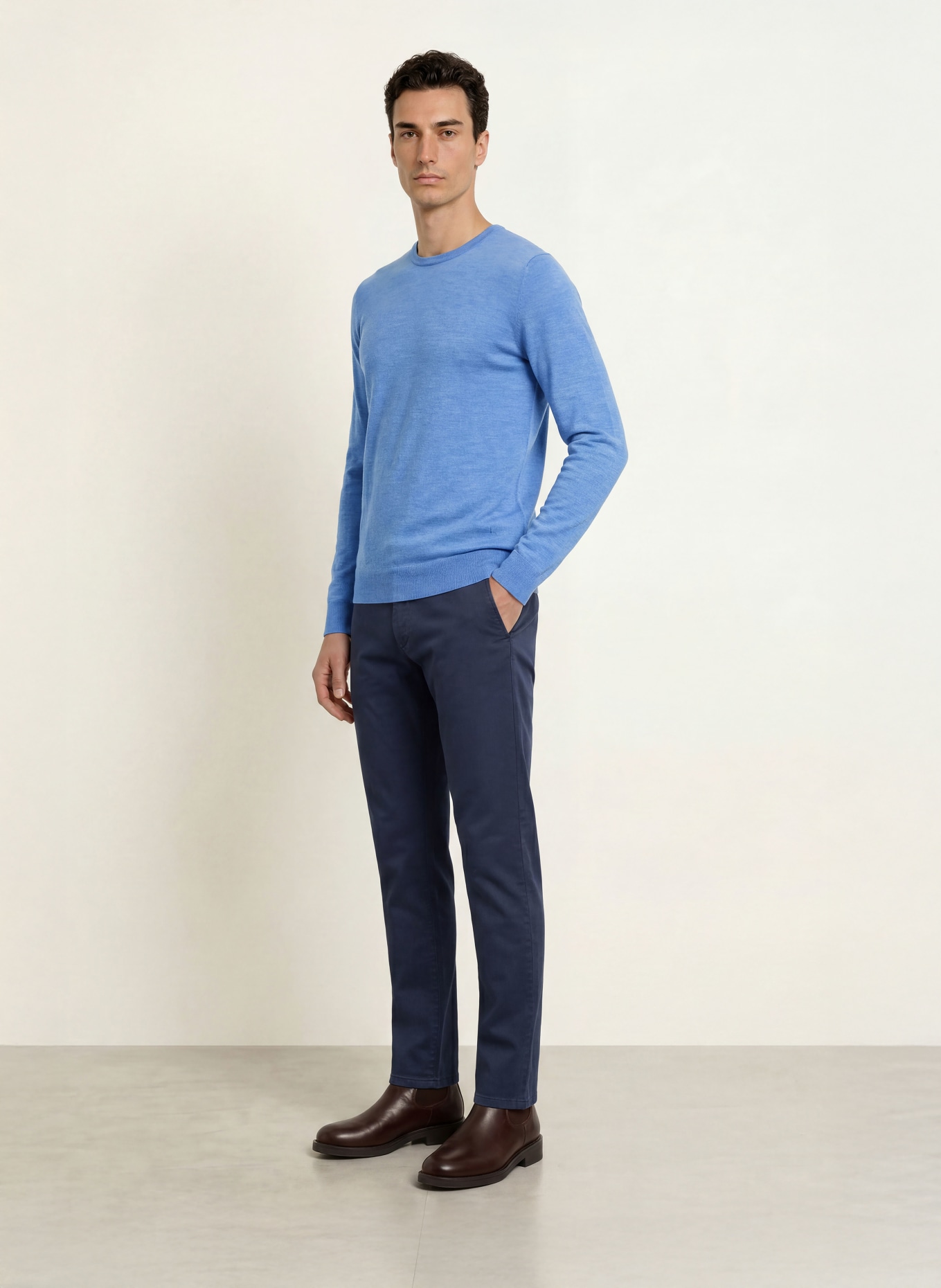 HACKETT LONDON Sweter z wełny merynosowej: JASNONIEBIESKI