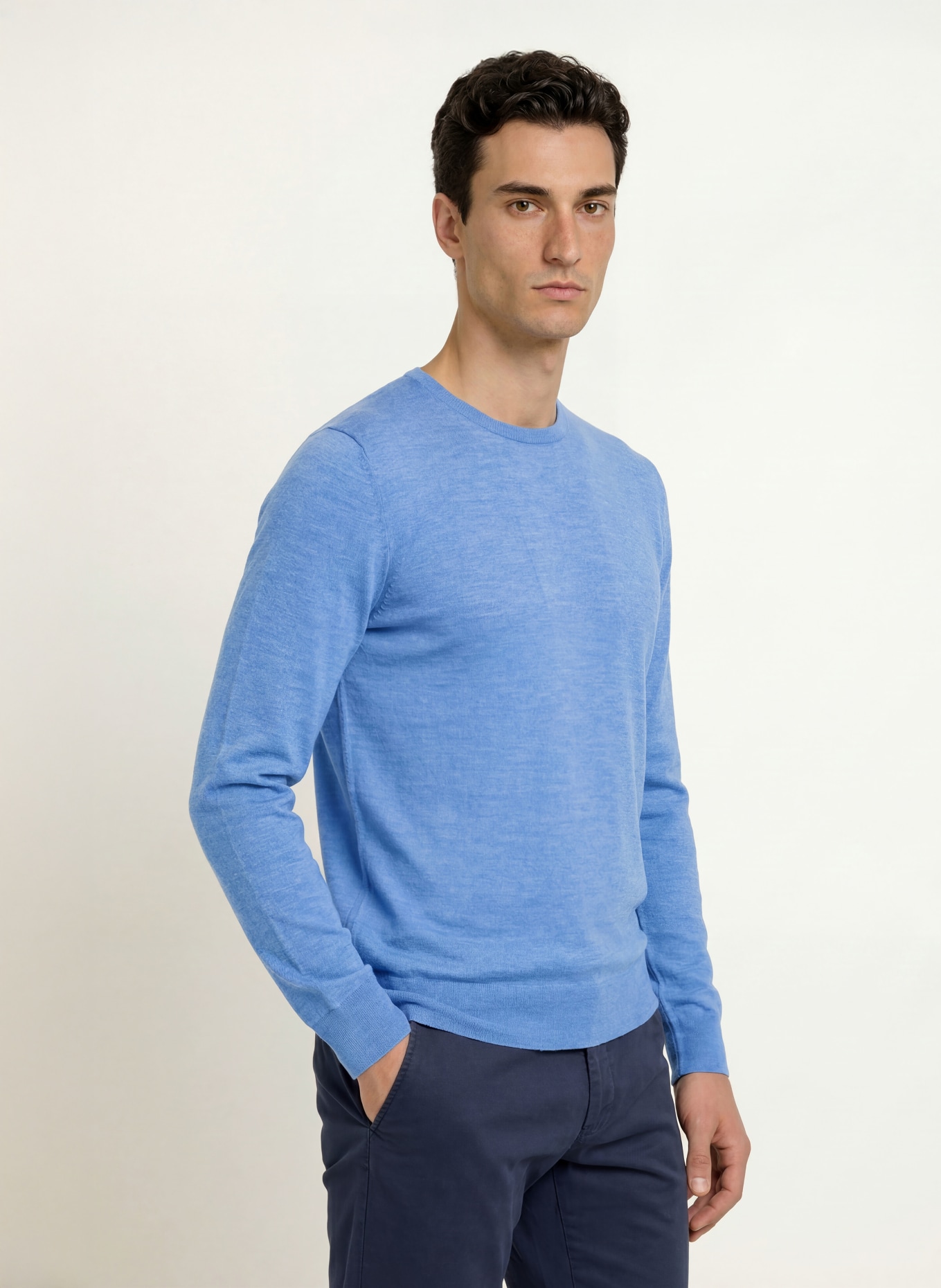 HACKETT LONDON Sweter z wełny merynosowej: JASNONIEBIESKI
