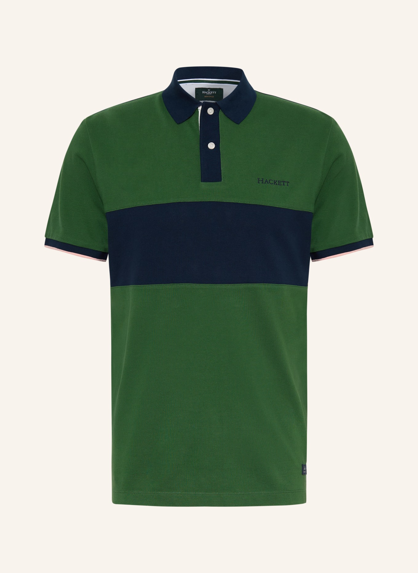 HACKETT LONDON Polokošile z piké: ZELENÁ / TMAVĚ ORANŽOVÁ / TMAVĚ MODRÁ