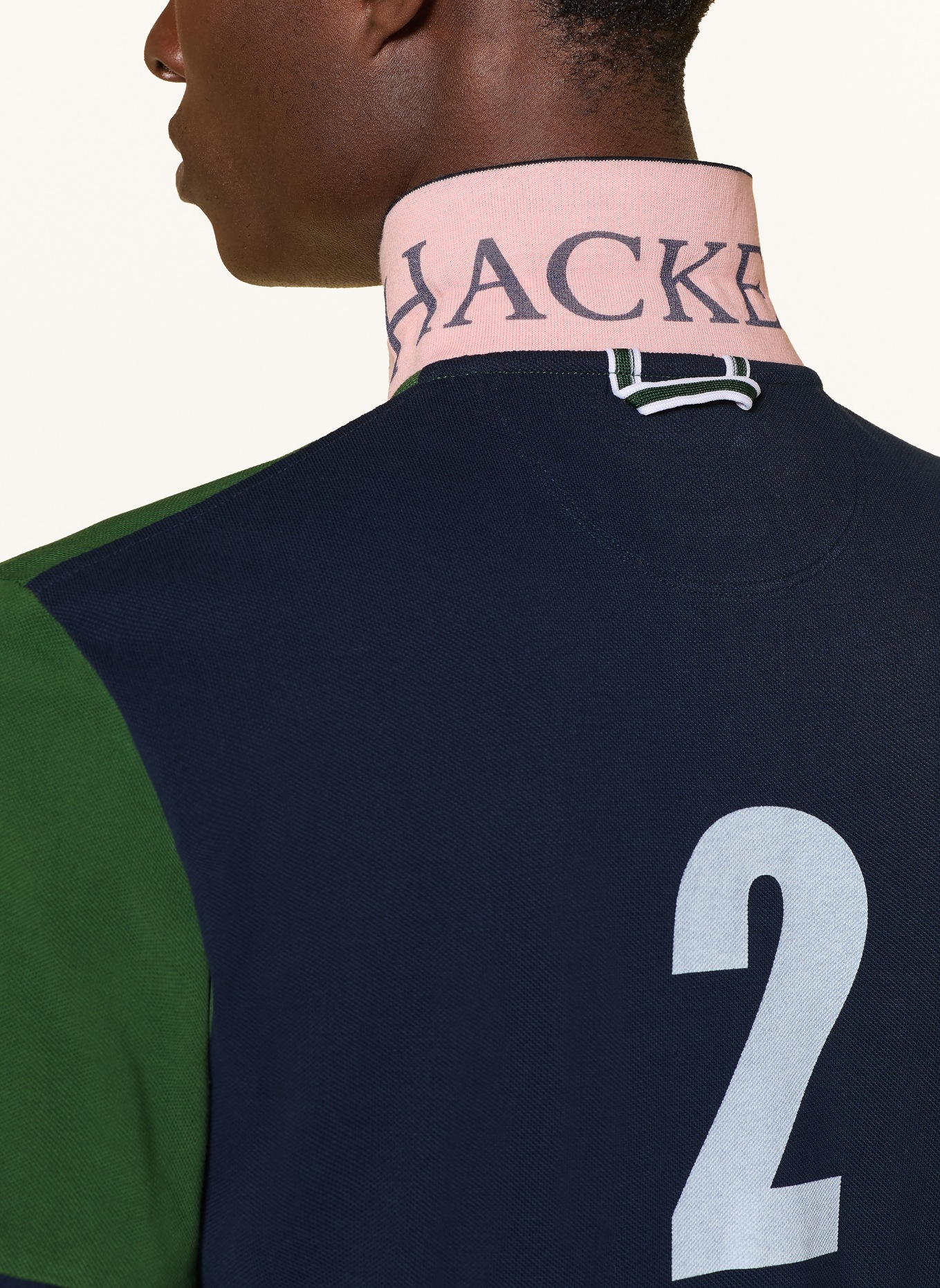 HACKETT LONDON Polokošile z piké: ZELENÁ / TMAVĚ ORANŽOVÁ / TMAVĚ MODRÁ