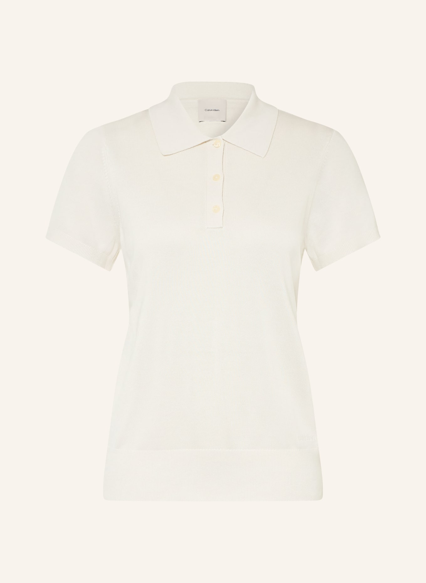Calvin Klein Pletená polokošile: KRÉMOVÁ