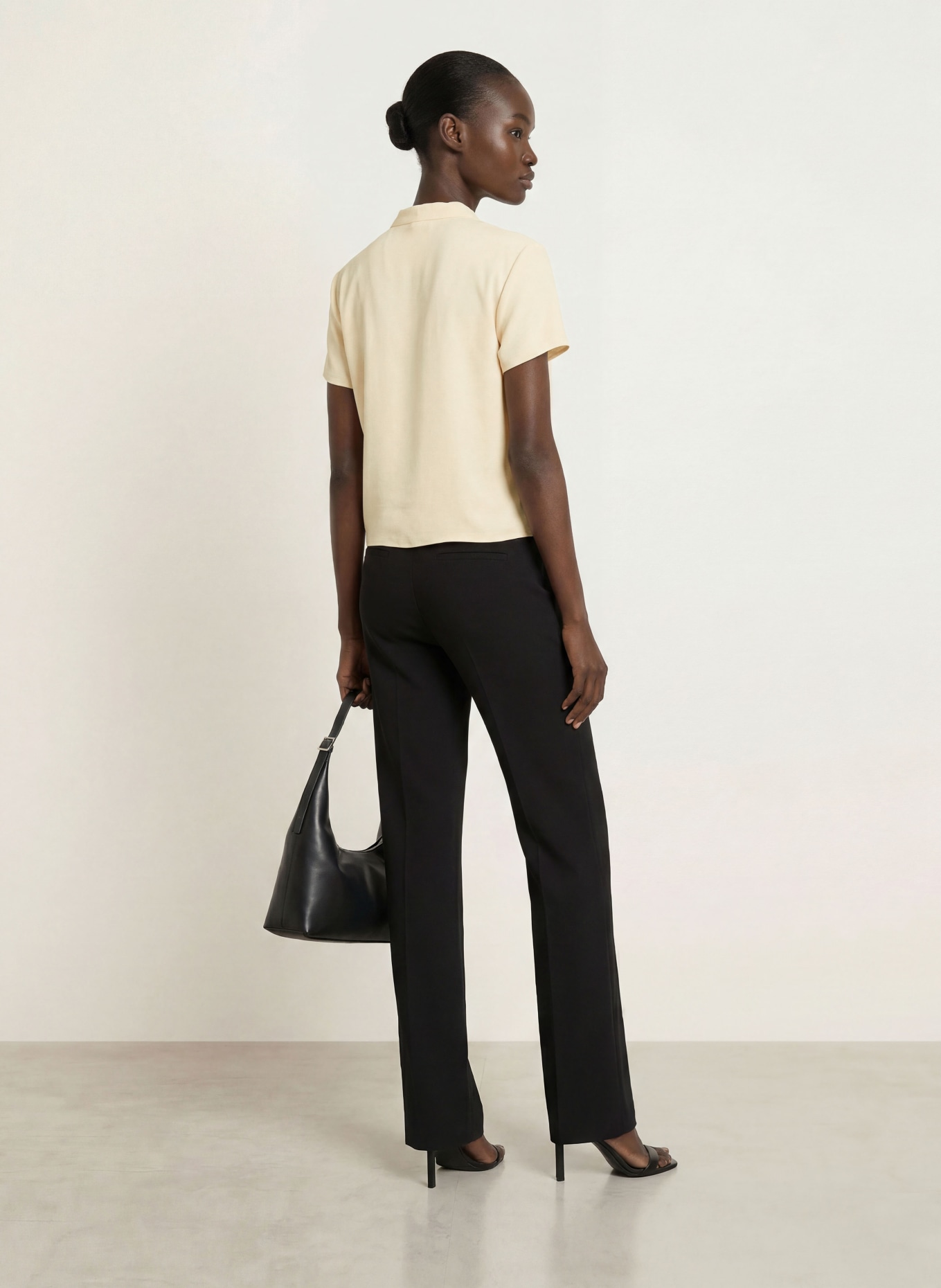 Calvin Klein Wrap-style blouse: LIGHT YELLOW
