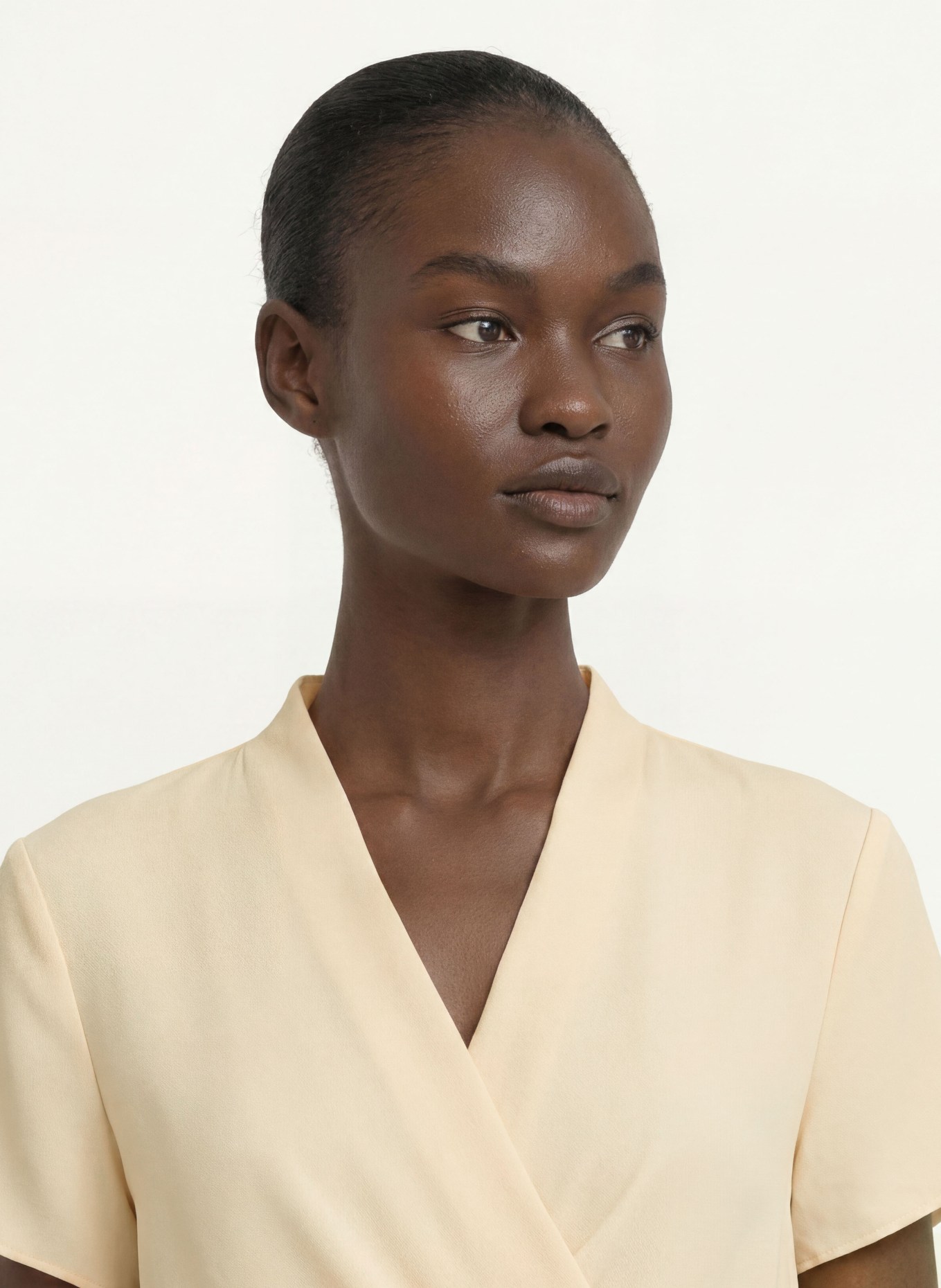 Calvin Klein Wrap-style blouse: LIGHT YELLOW