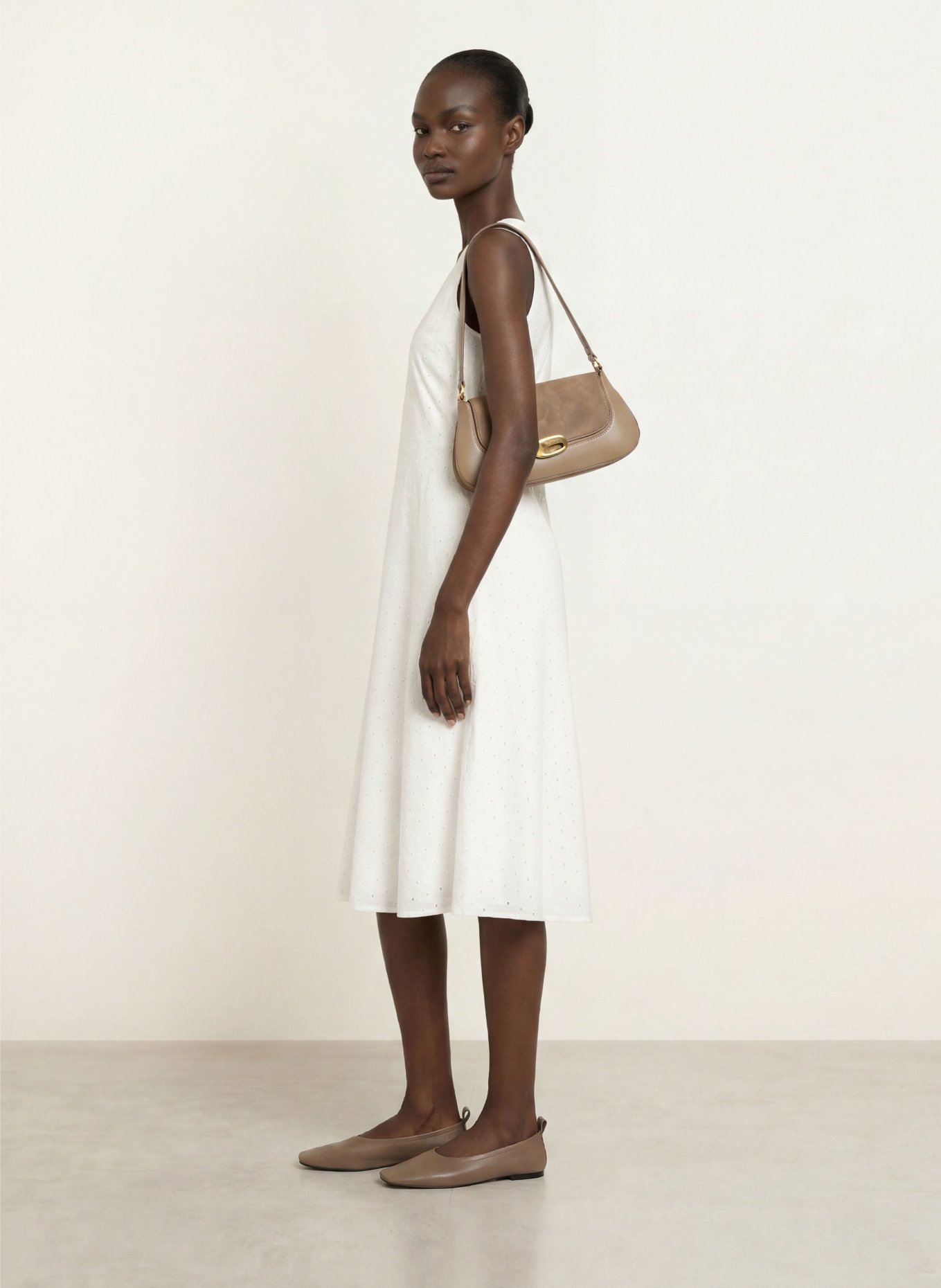 Calvin Klein Kleid aus Lochspitze: ECRU