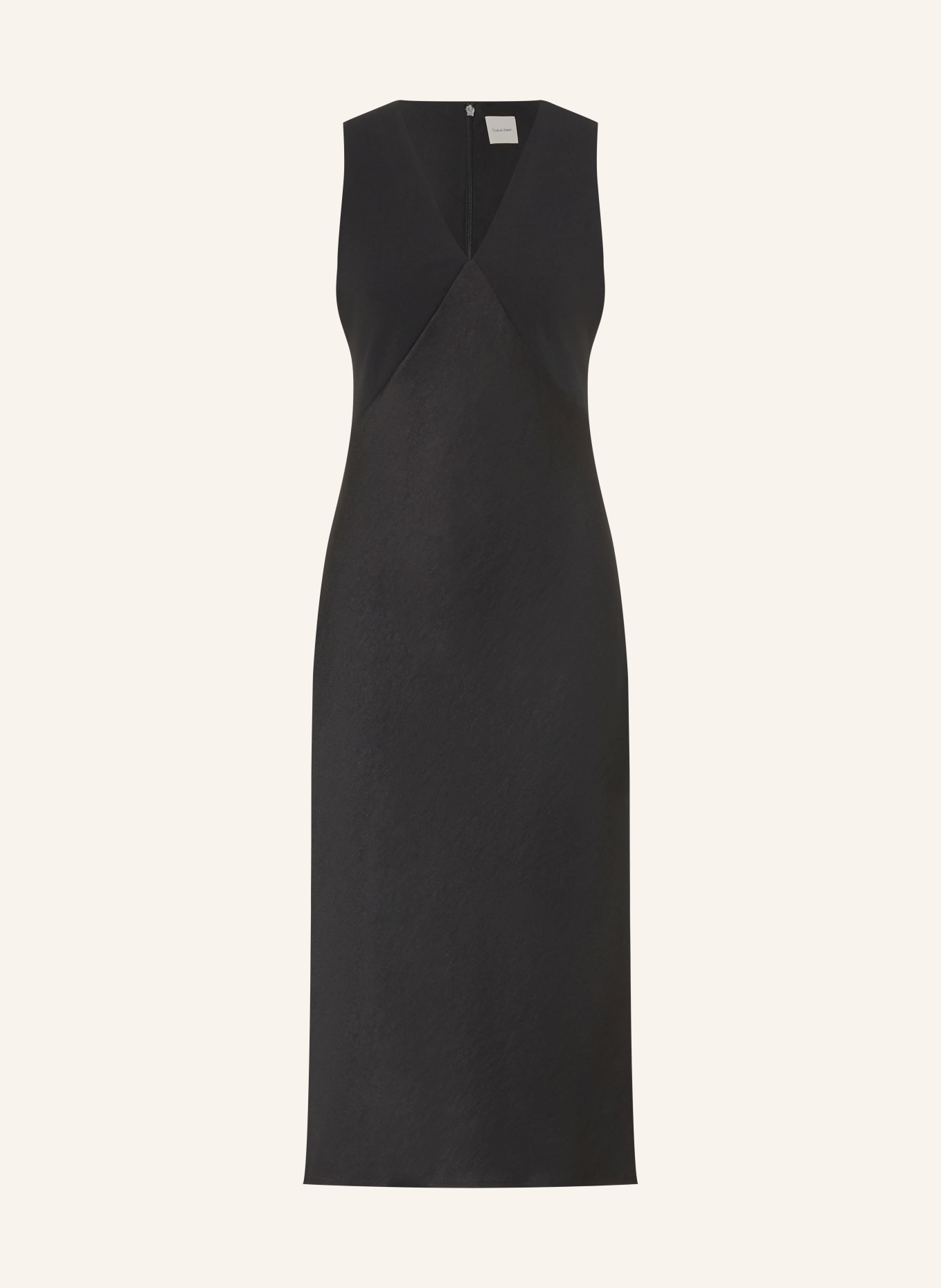 Calvin Klein Mixed-fabric dress: BLACK