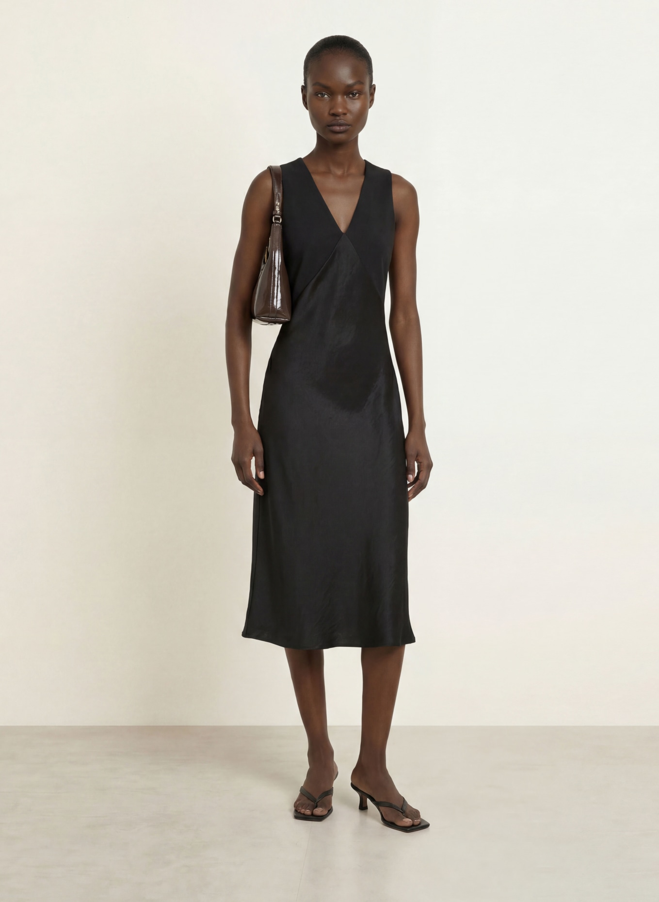 Calvin Klein Mixed-fabric dress: BLACK