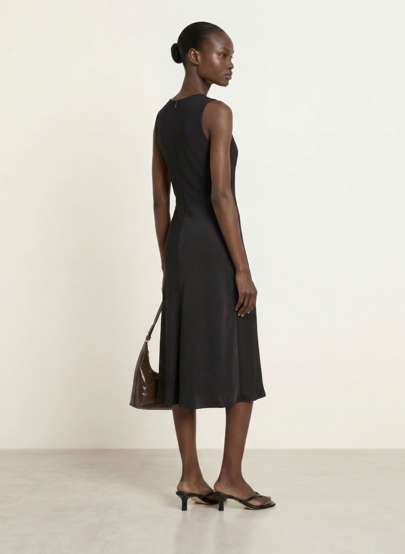 Calvin Klein Mixed-fabric dress: BLACK