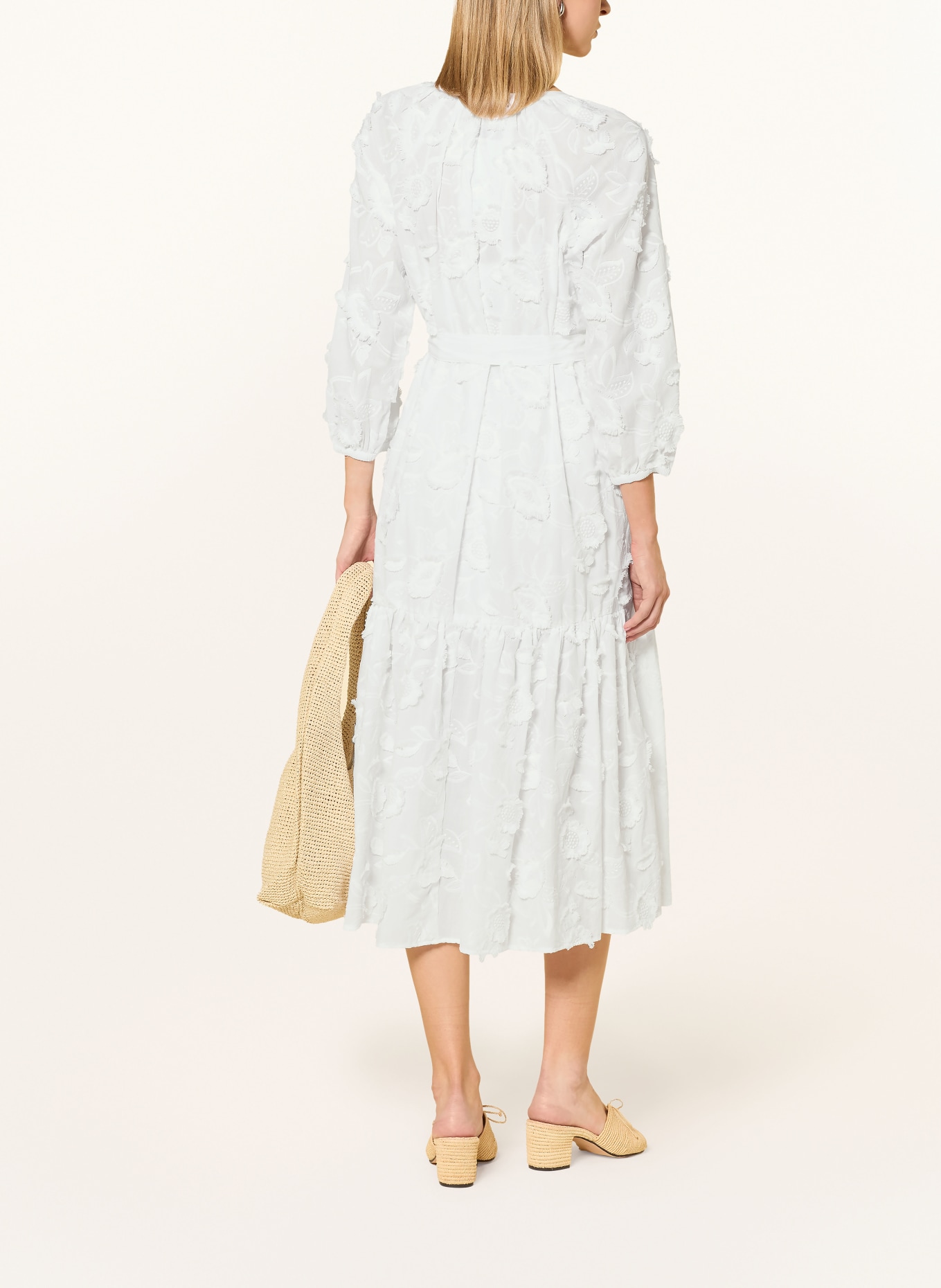 comma Kleid mit 3/4-Arm: WEISS