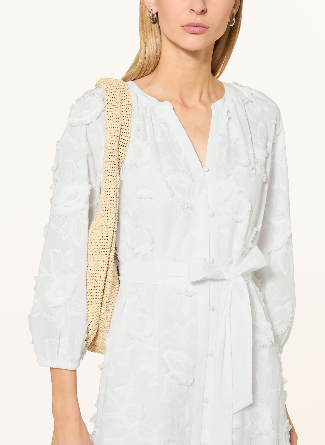 comma Kleid mit 3/4-Arm: WEISS