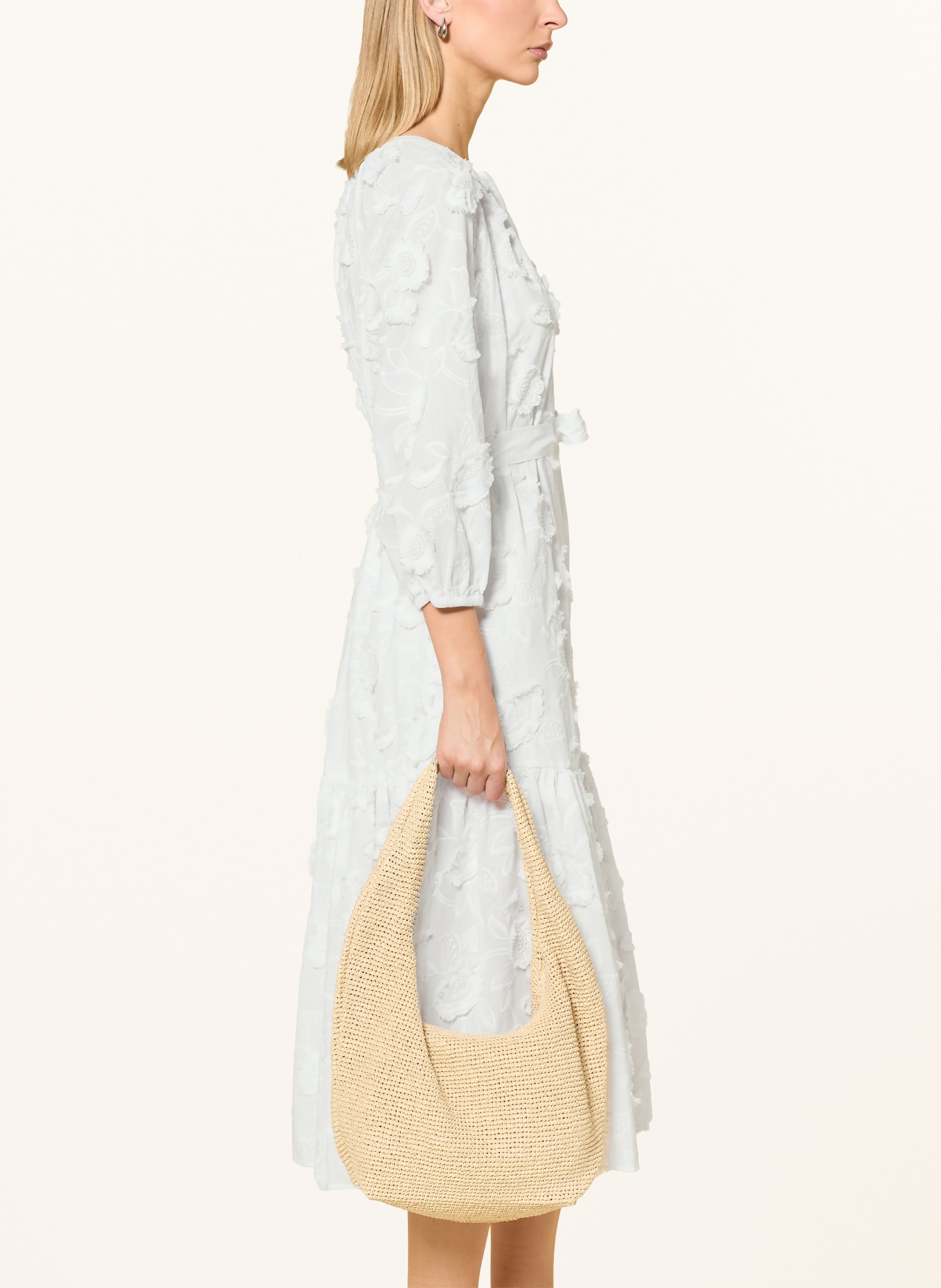 comma Kleid mit 3/4-Arm: WEISS