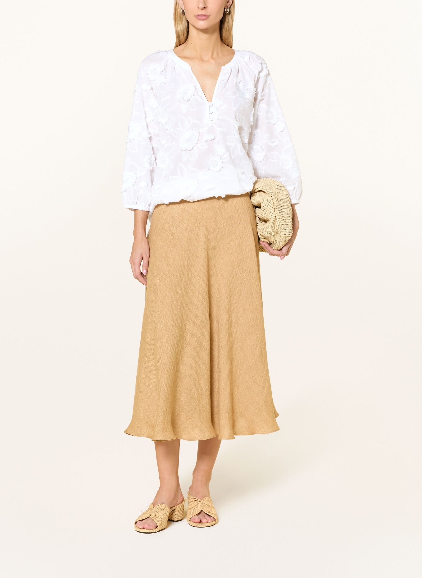 comma Blusenshirt mit 3/4-Arm: WEISS