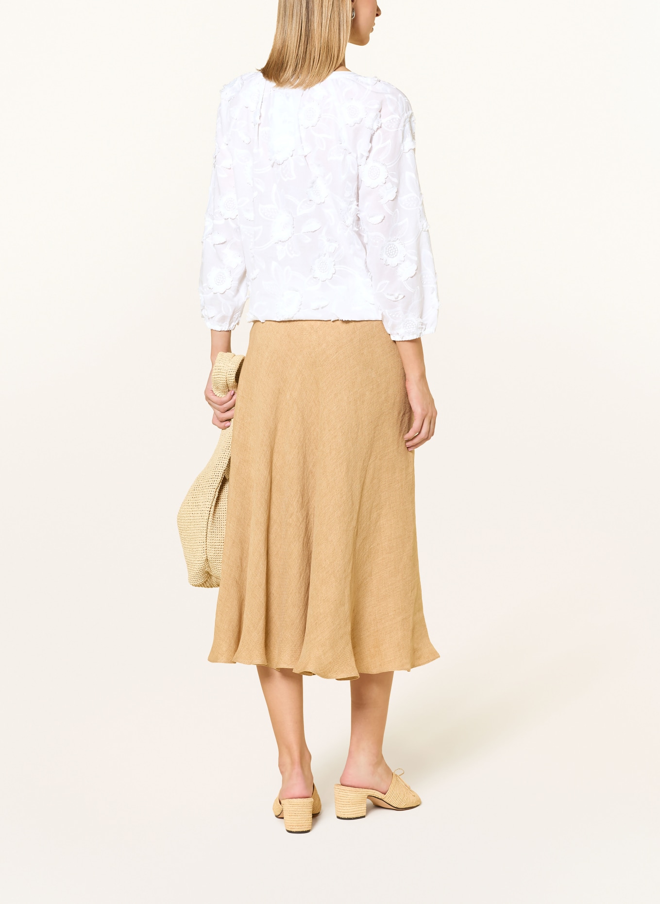 comma Blusenshirt mit 3/4-Arm: WEISS