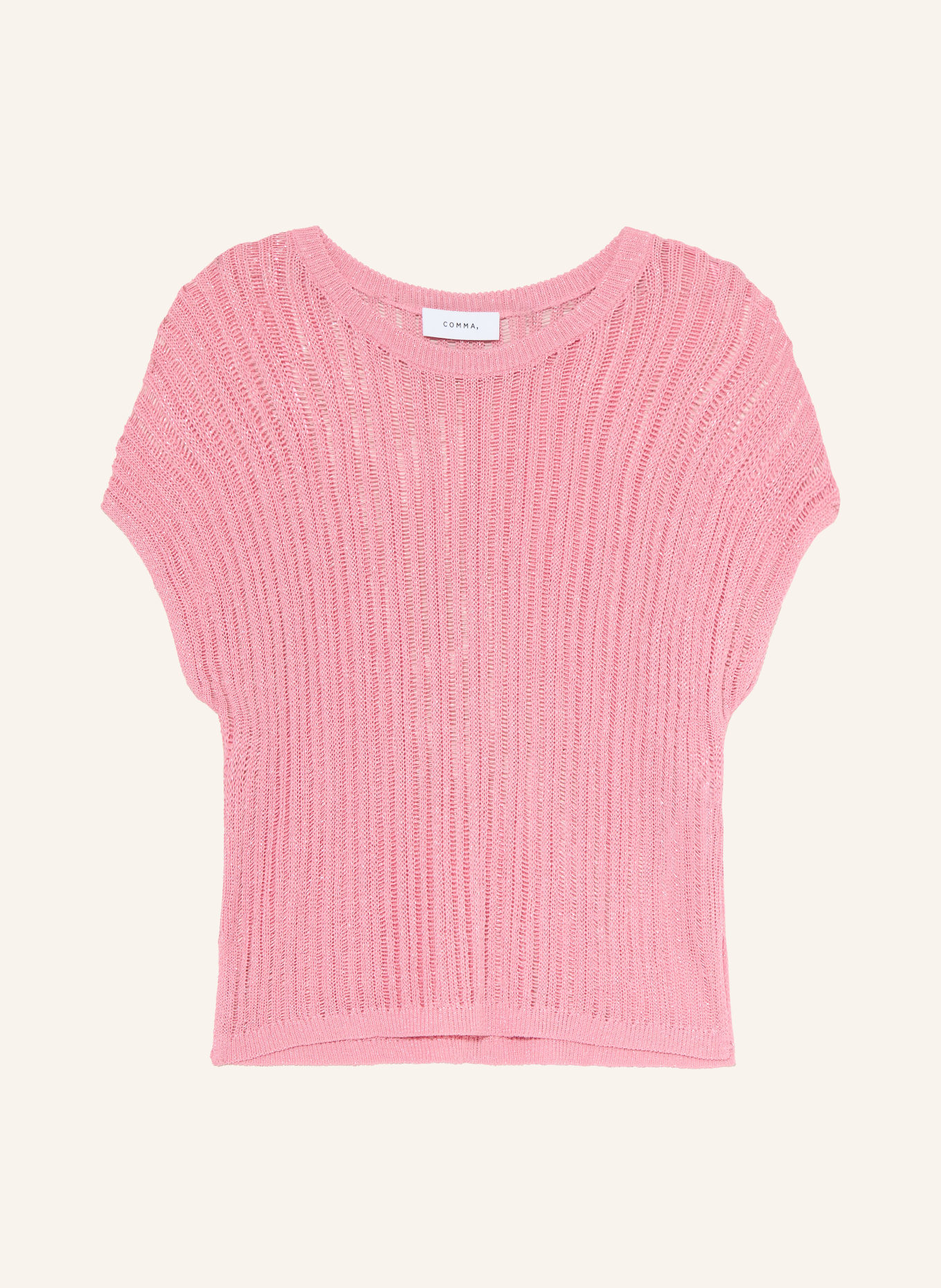 comma Strickshirt mit Glitzergarn: ROSA / SILBER