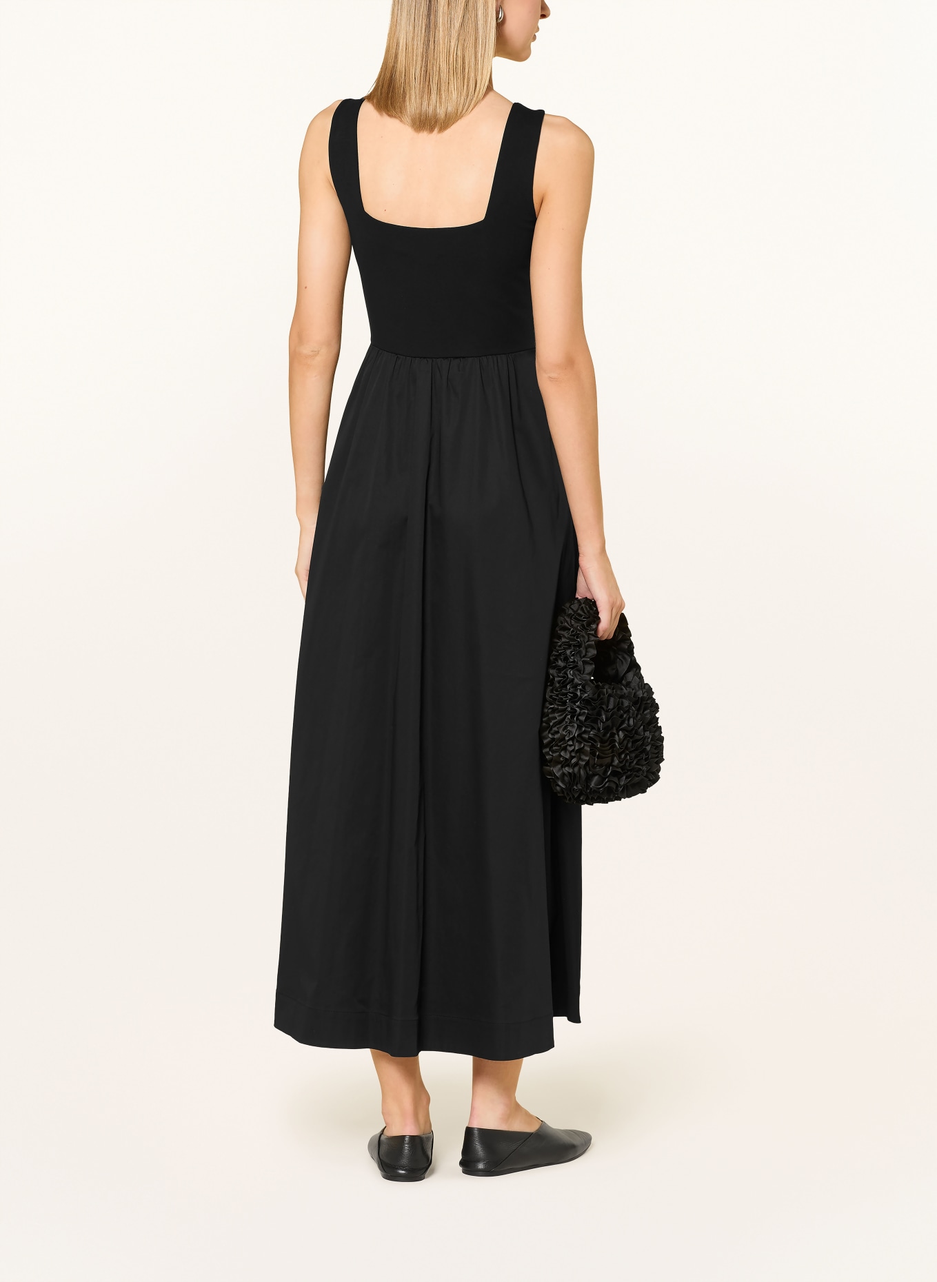 comma Kleid im Materialmix: SCHWARZ