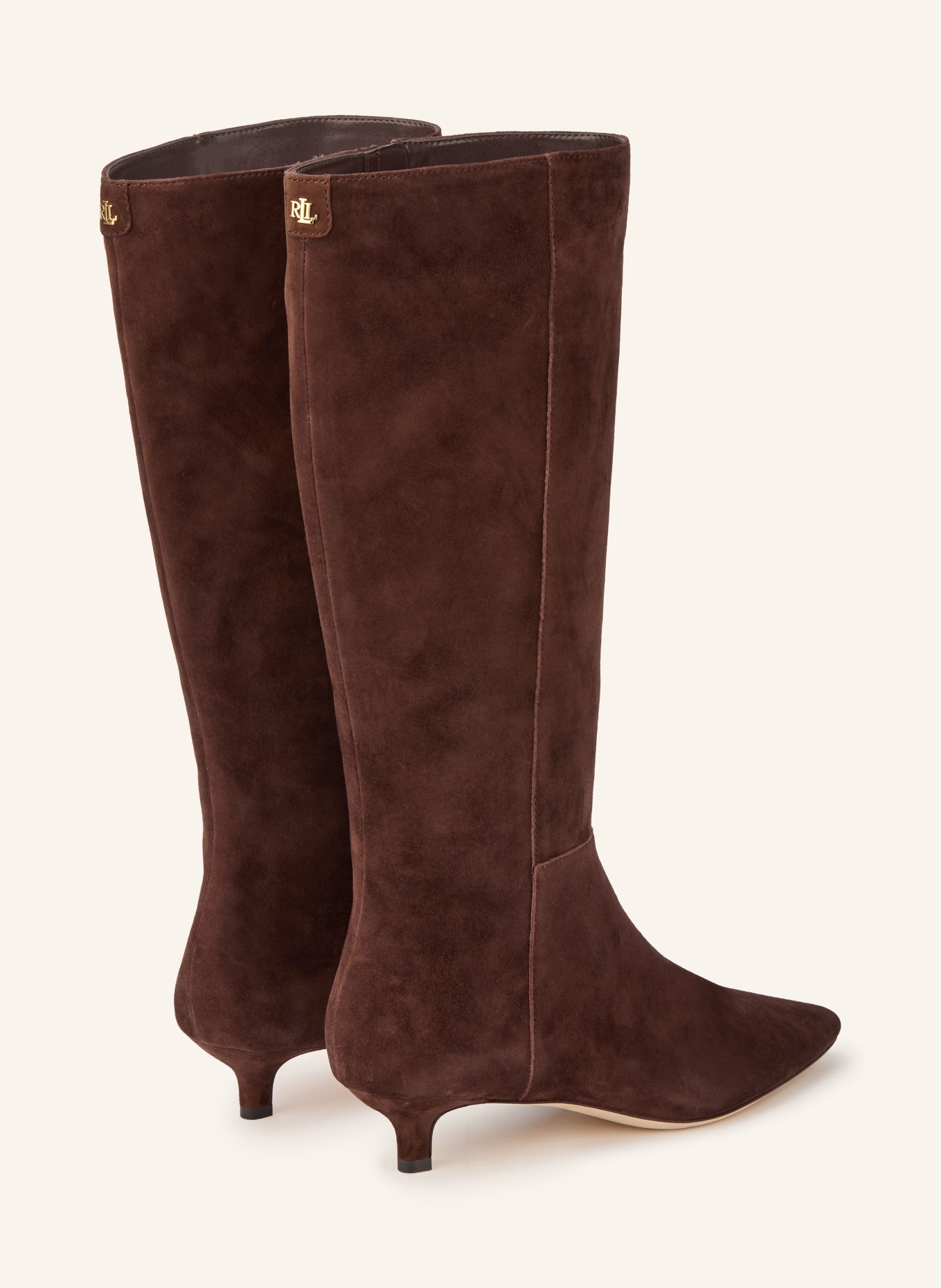 LAUREN RALPH LAUREN Laarzen FRANCESCA: MARRON FONCÉ / GOUD