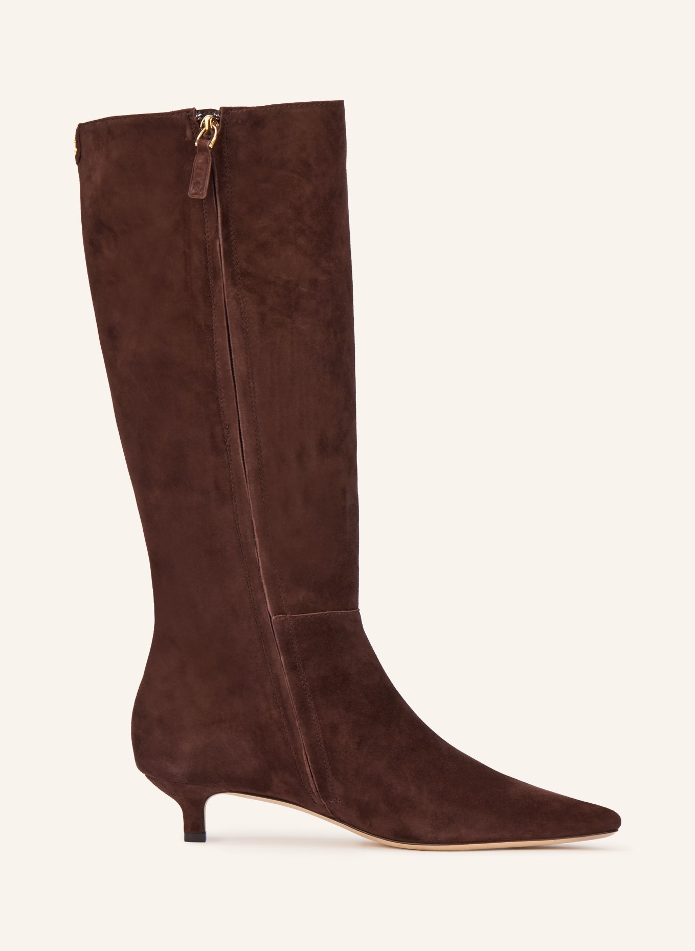 LAUREN RALPH LAUREN Laarzen FRANCESCA: MARRON FONCÉ / GOUD