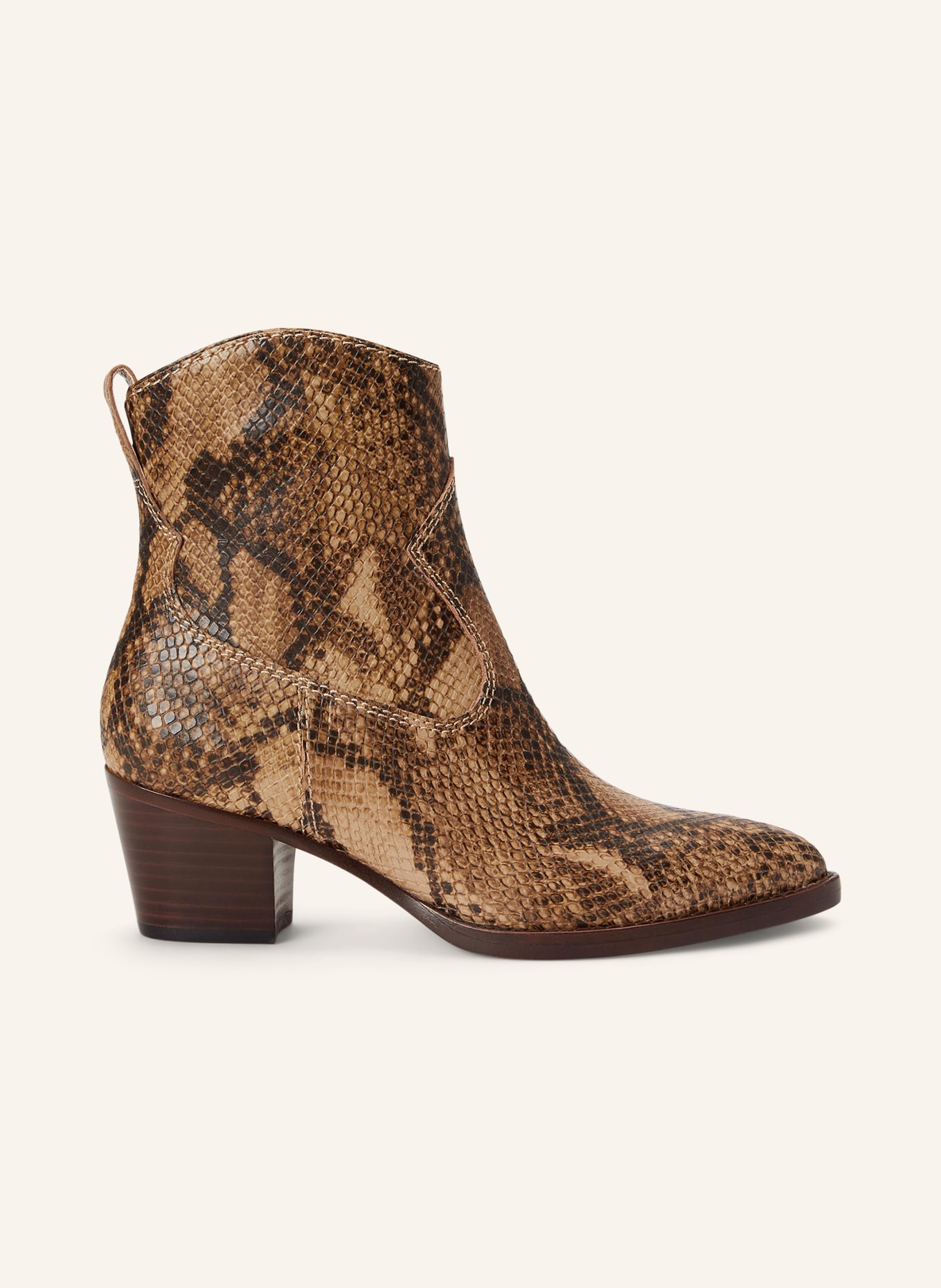 LAUREN RALPH LAUREN Cowboy Boots: BEIGE / DUNKELBRAUN
