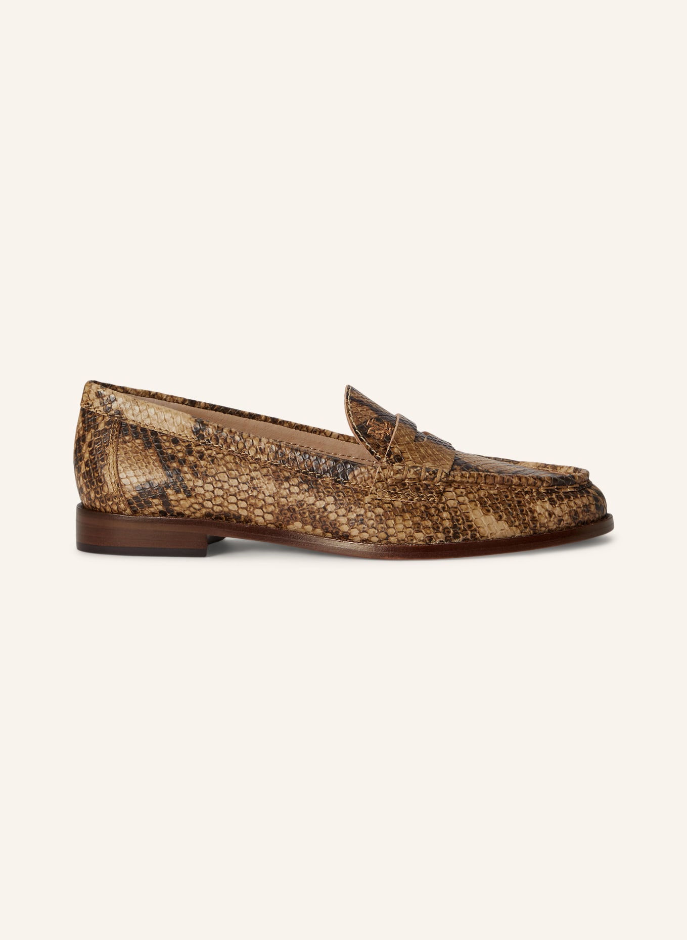 LAUREN RALPH LAUREN Penny-Loafer: BEIGE / DUNKELBRAUN