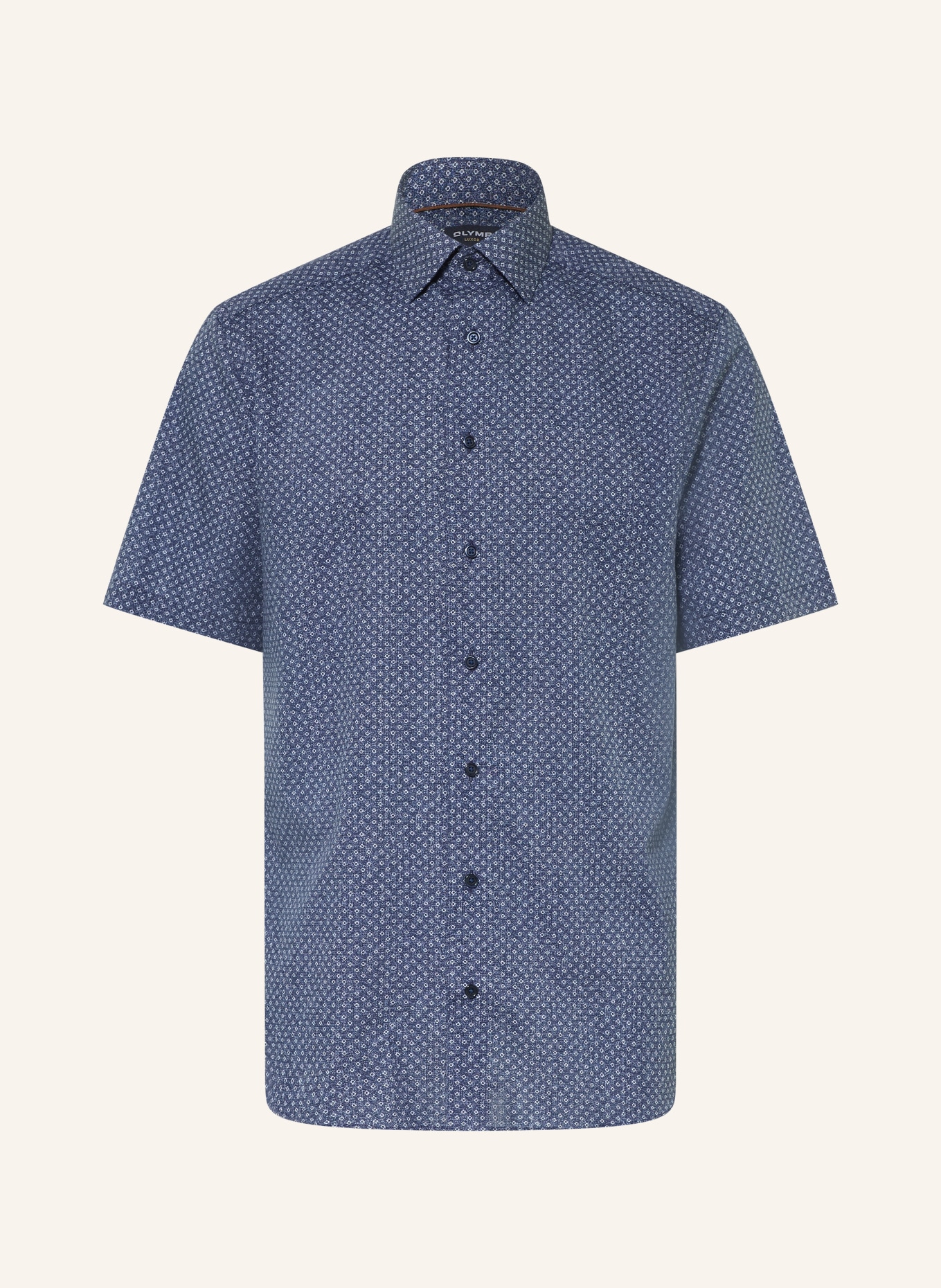 OLYMP Kurzarm-Hemd Luxor modern fit: DUNKELBLAU / WEISS