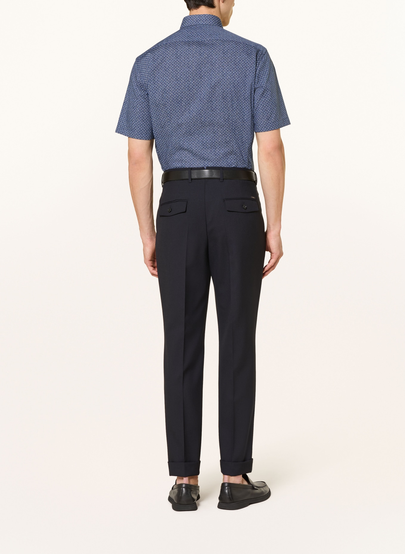 OLYMP Kurzarm-Hemd Luxor modern fit: DUNKELBLAU / WEISS