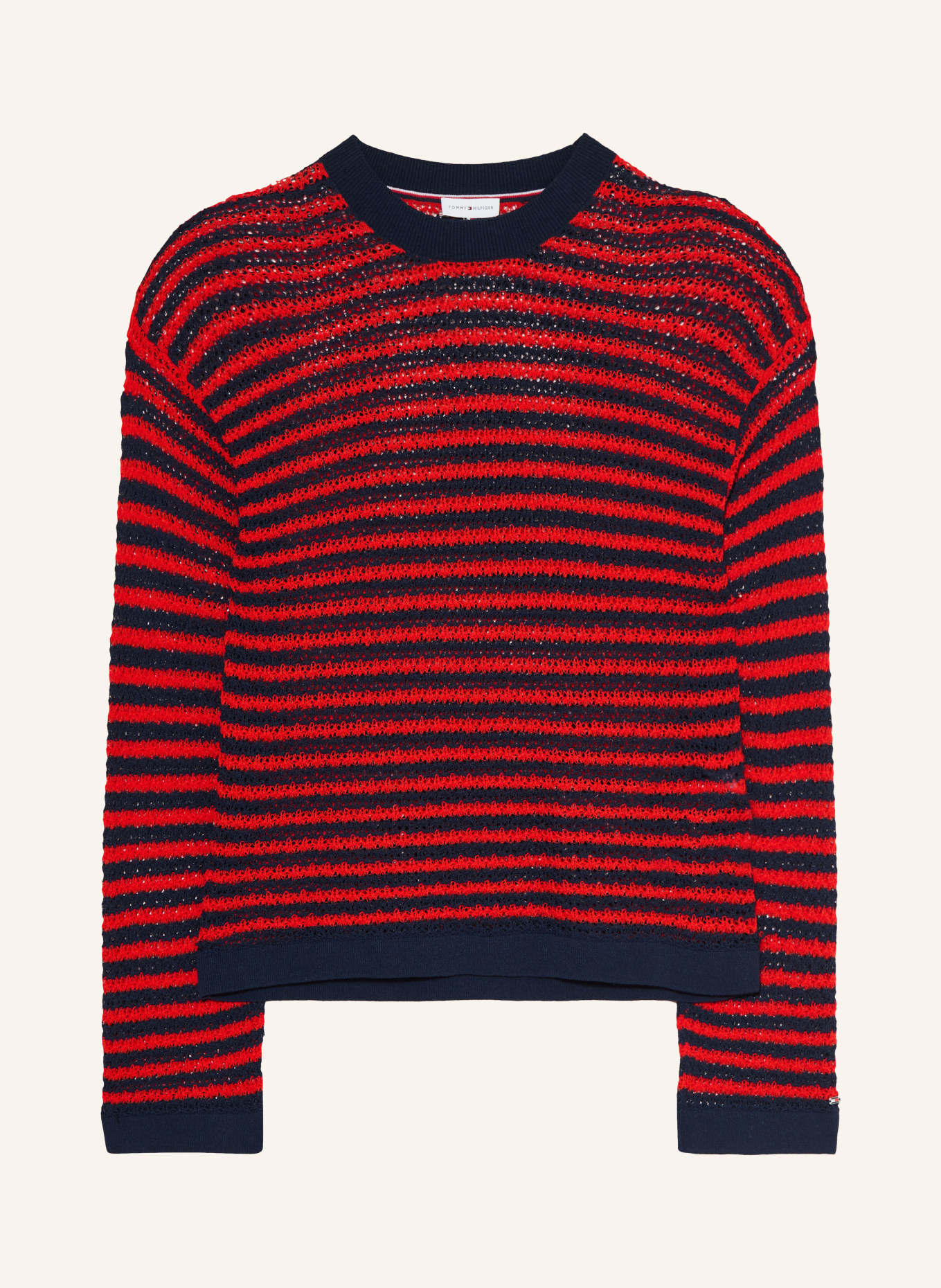 TOMMY HILFIGER Pullover: ROT / DUNKELBLAU