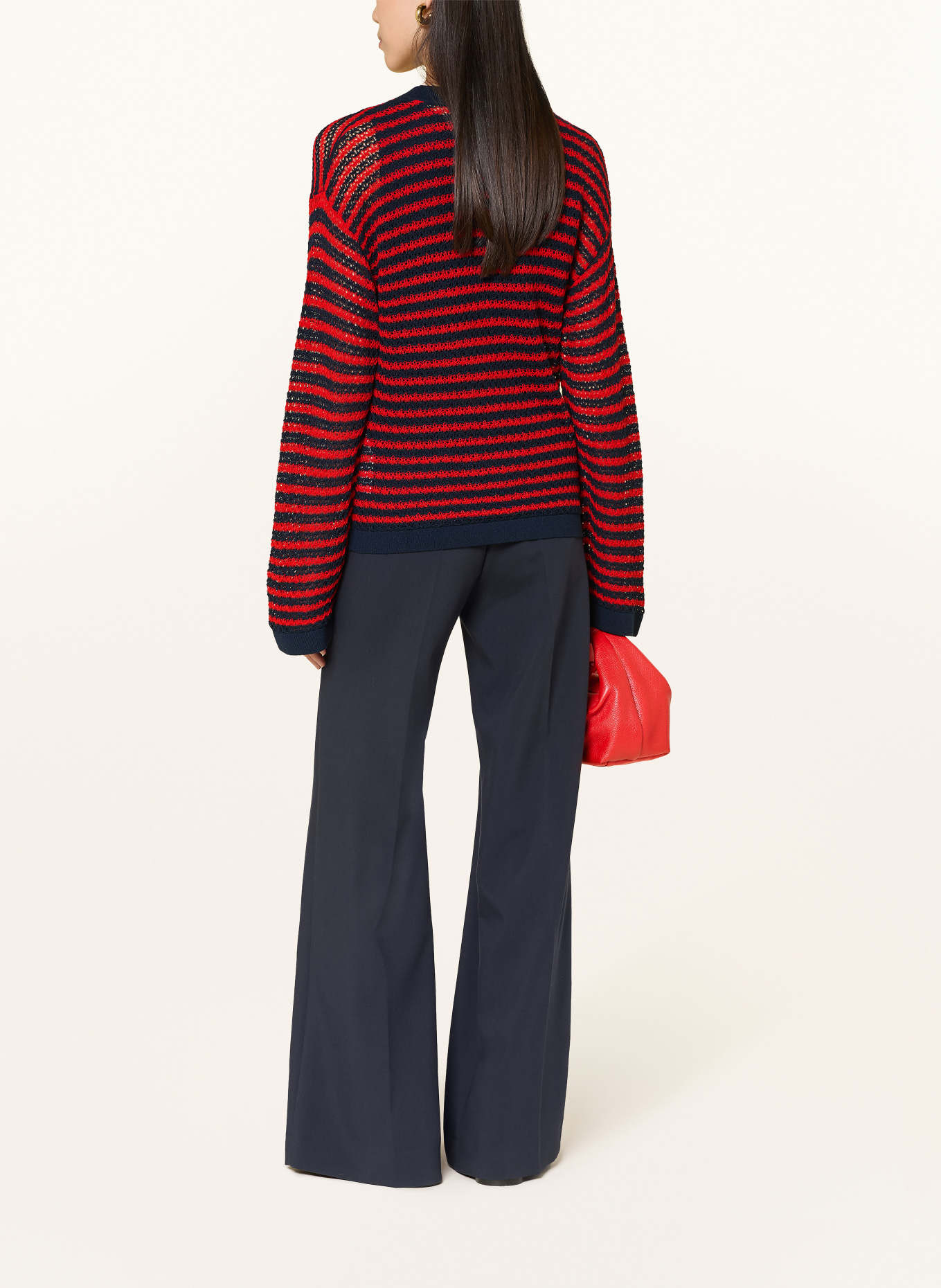 TOMMY HILFIGER Pullover: ROT / DUNKELBLAU