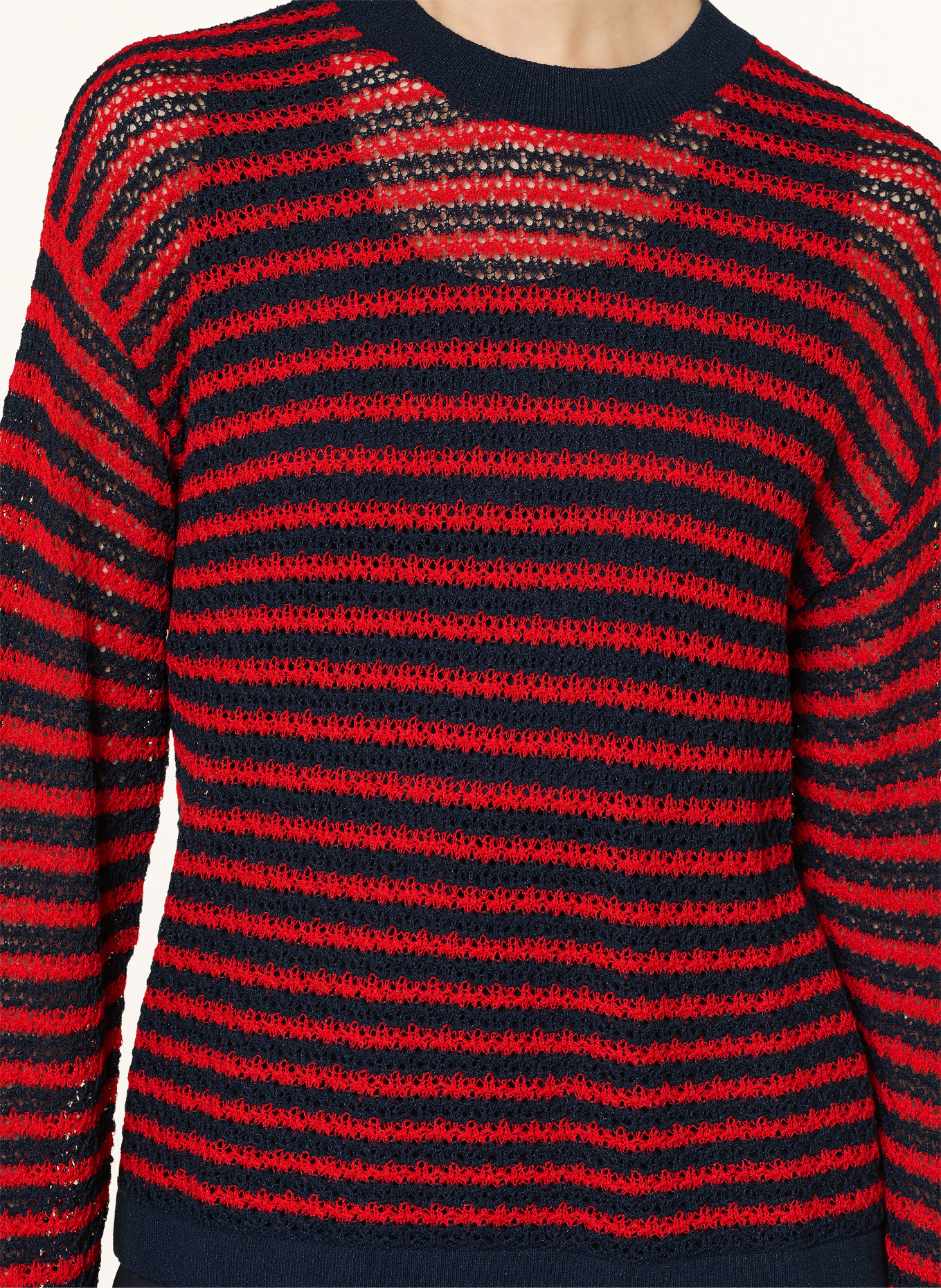 TOMMY HILFIGER Pullover: ROT / DUNKELBLAU