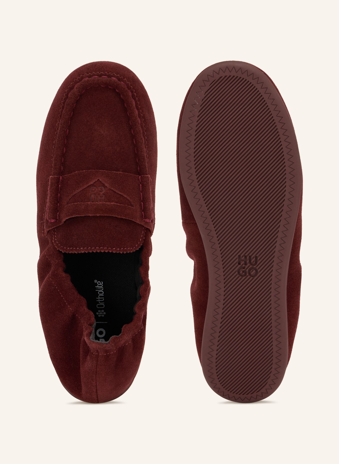 HUGO MYSTIE Moccasins: DARK RED