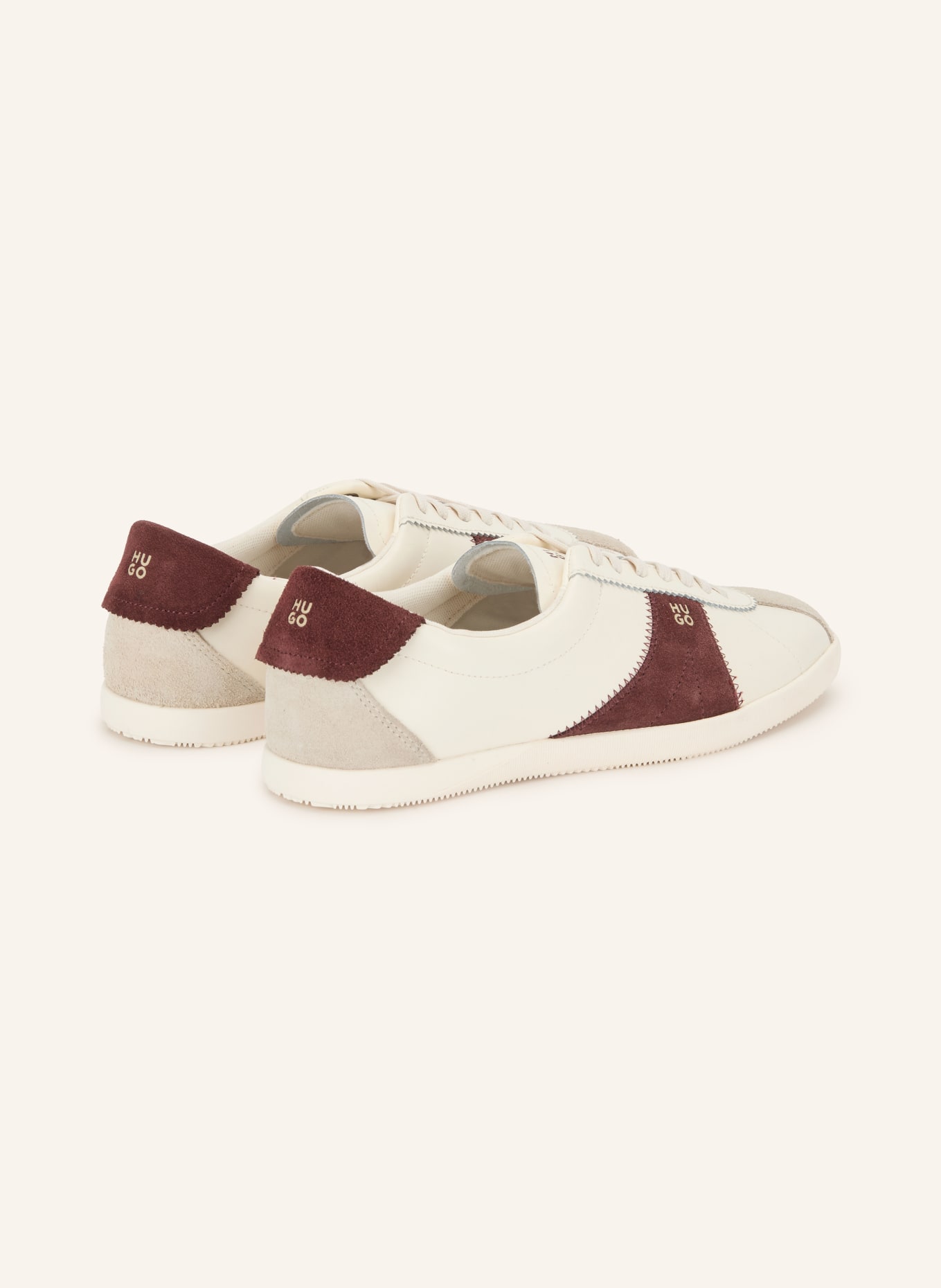 HUGO Sneaker SERENATA: WEISS / GRAU / DUNKELROT