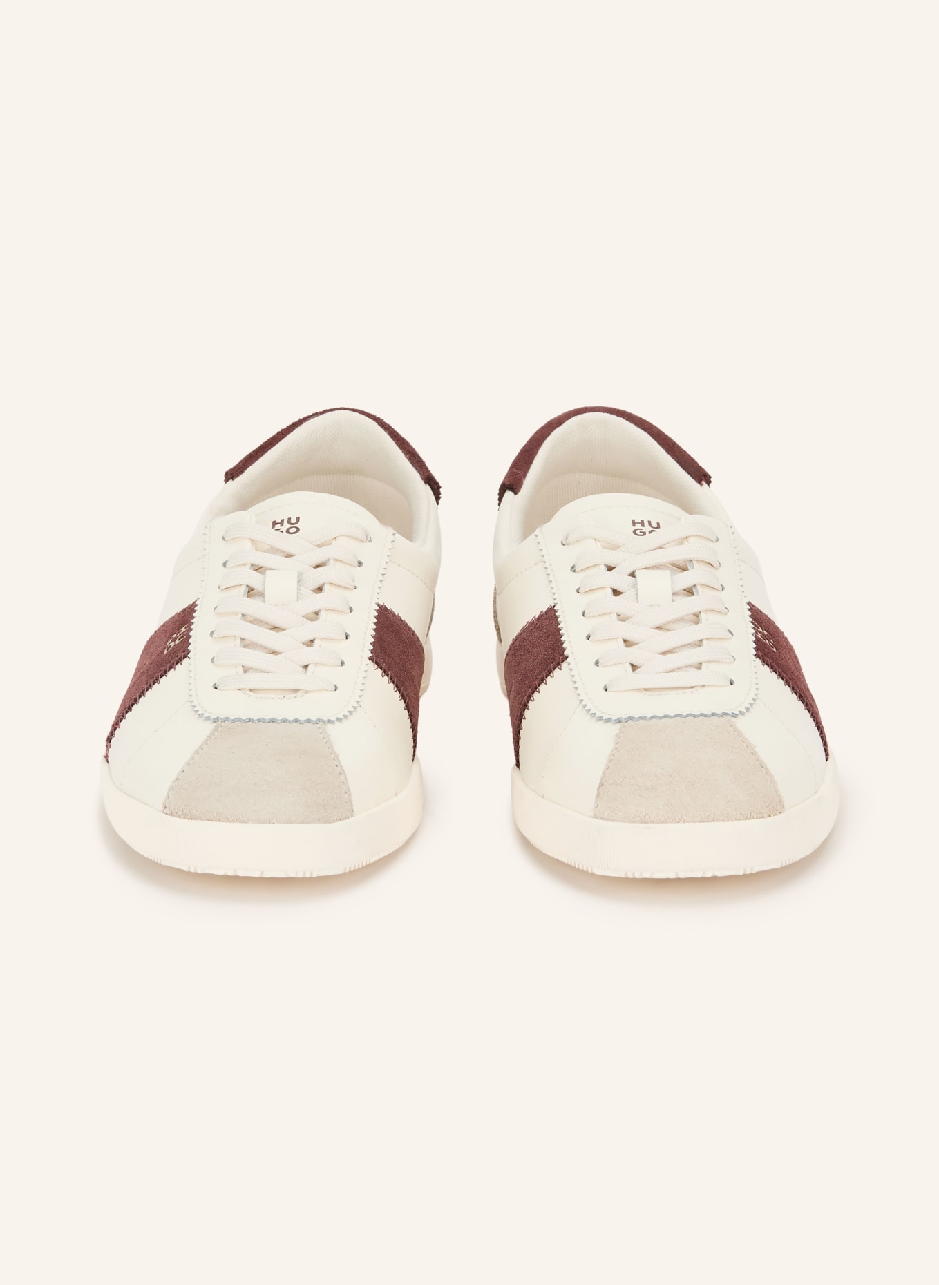 HUGO Sneaker SERENATA: WEISS / GRAU / DUNKELROT