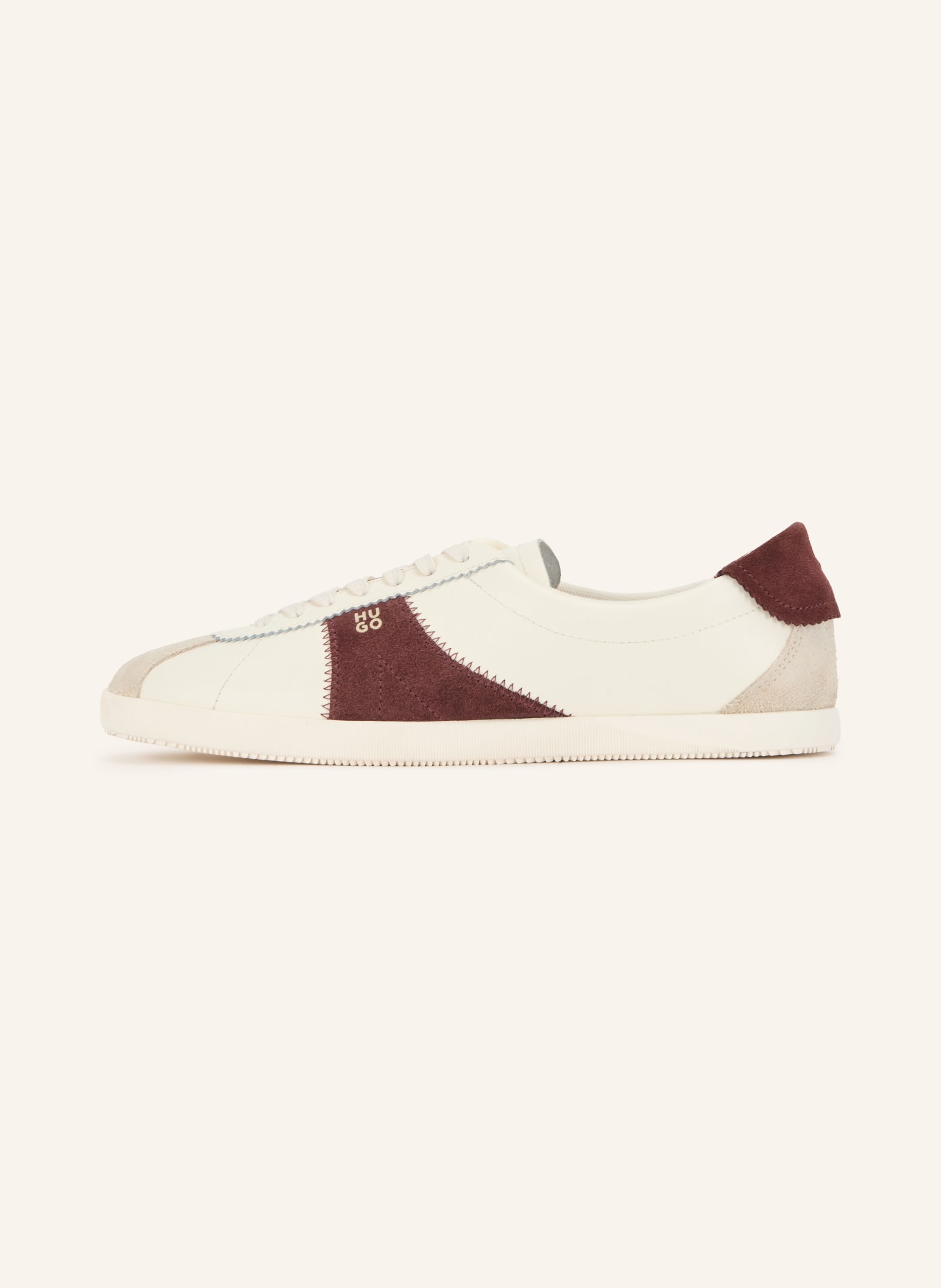 HUGO Sneaker SERENATA: WEISS / GRAU / DUNKELROT