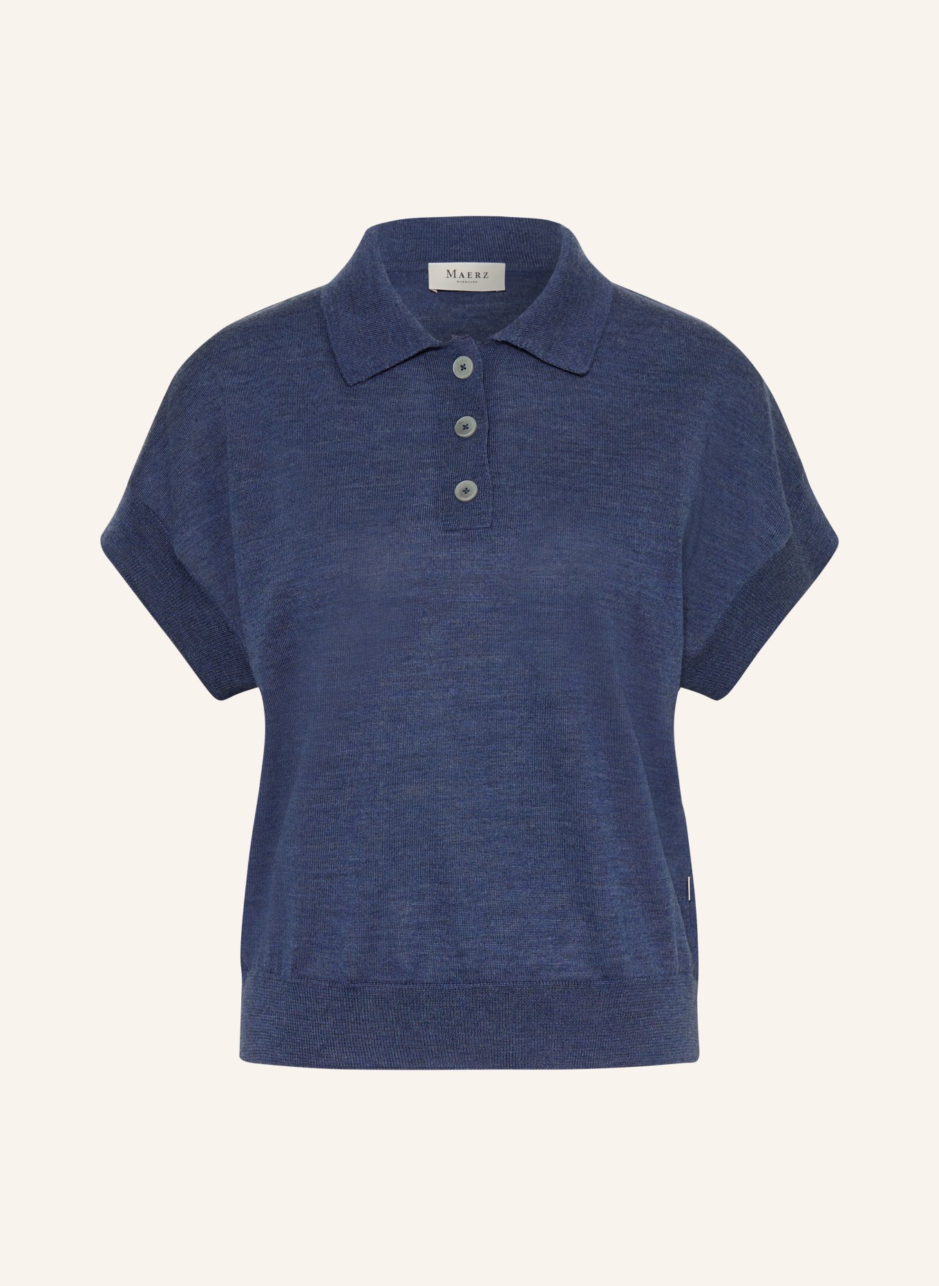 MAERZ MUENCHEN Strick-Poloshirt: BLAU