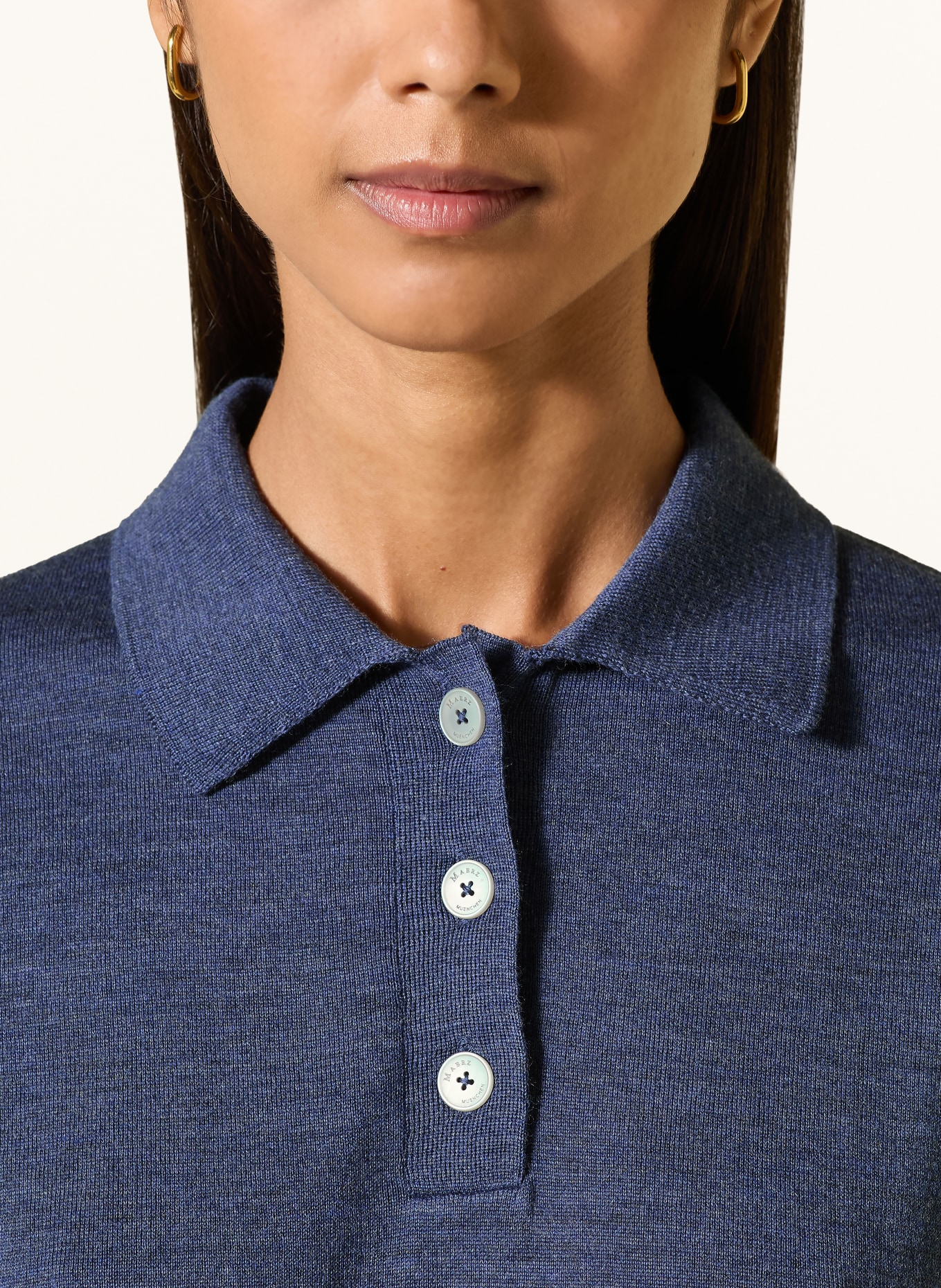 MAERZ MUENCHEN Strick-Poloshirt: BLAU